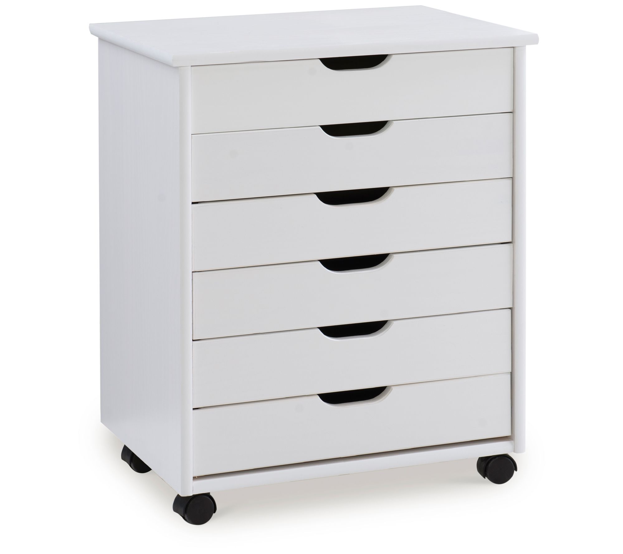 Linon Home Karla Wide 6-Drawer Rolling Cart