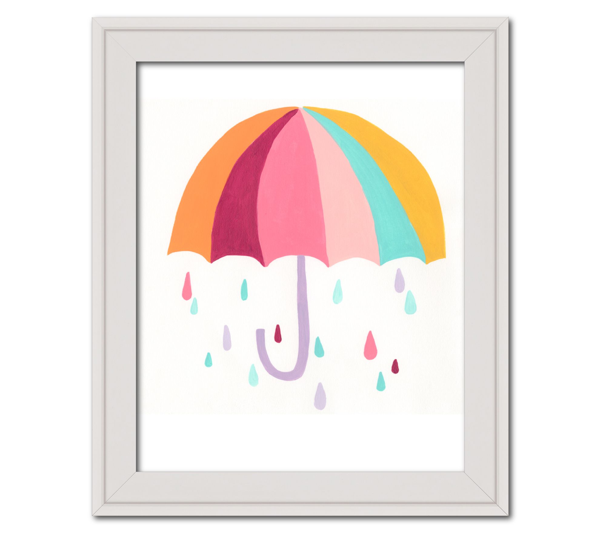 Courtside Market Rainbow Umbrella 16" x 20" Framed Art