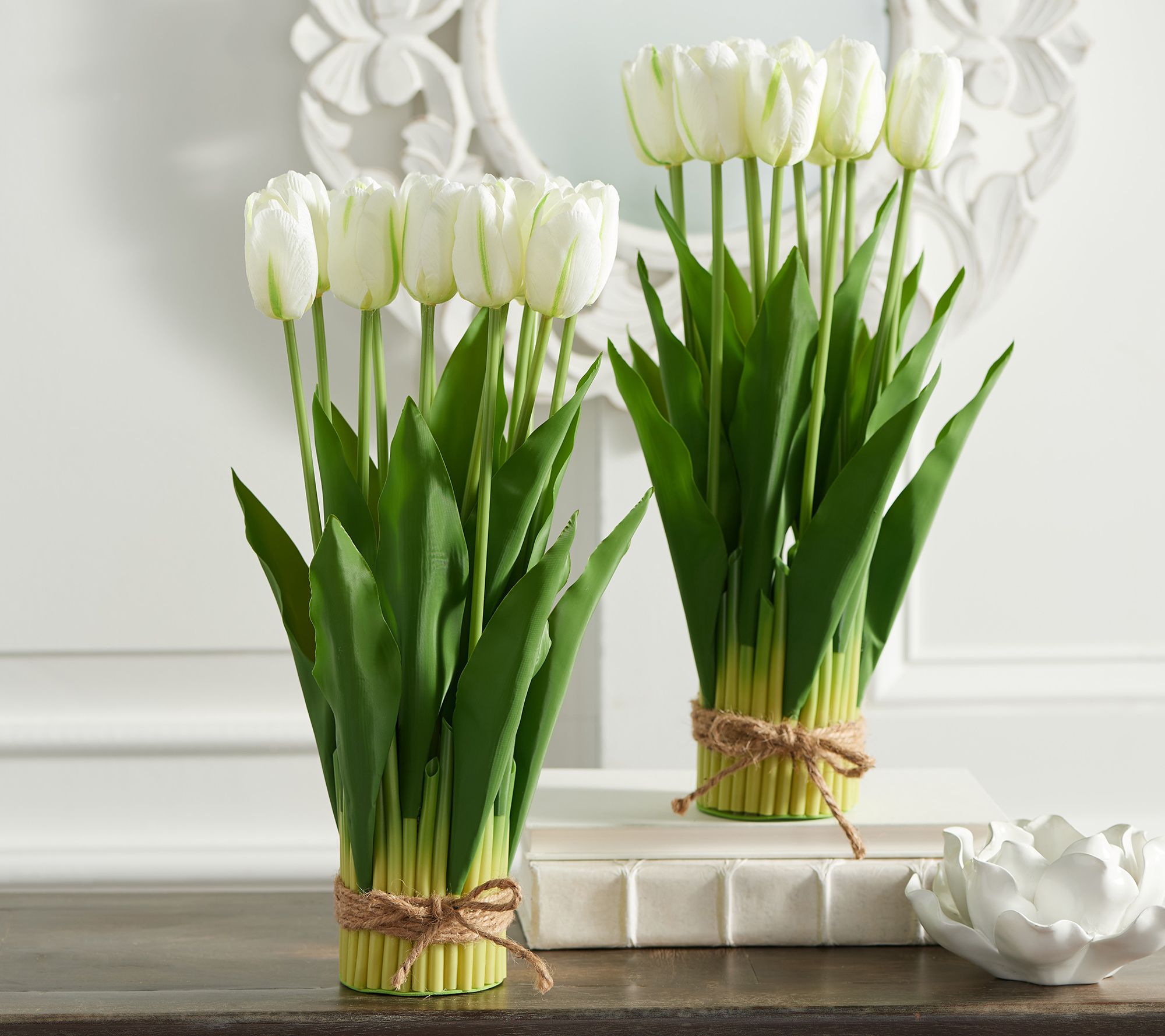 "As Is" Set of (2) 14.5" Tulip Bundles by Valerie