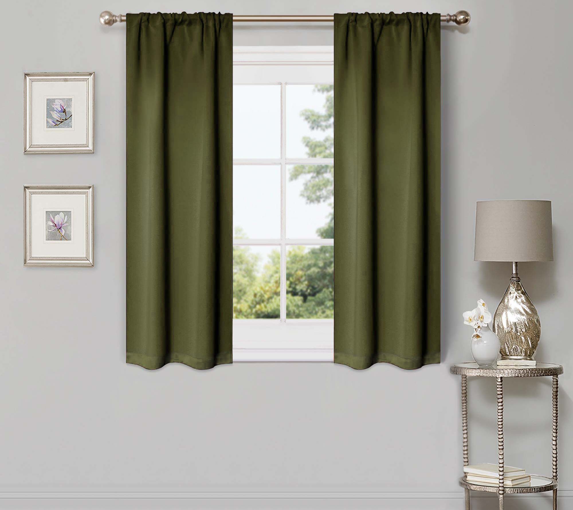 Superior Modern Solid Blackout 2-Piece Curtainet, 26X63