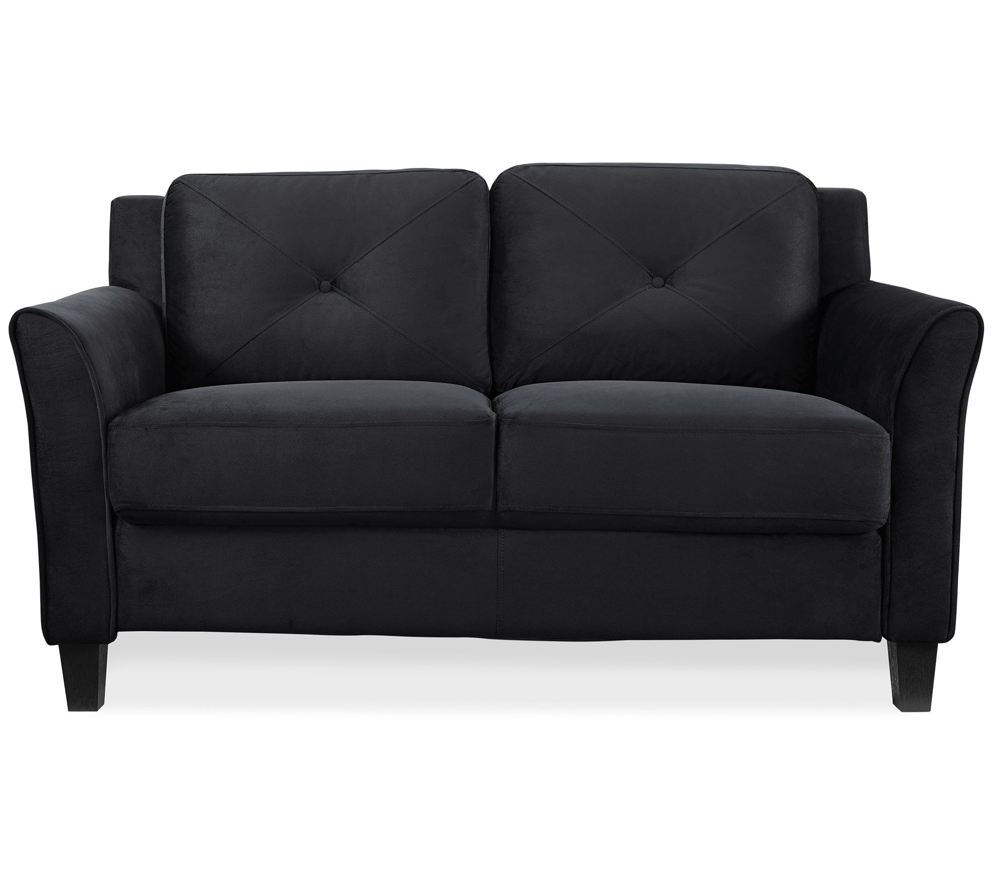 Lukaa Loveseat Upholstered Microfiber Curved Ar ms