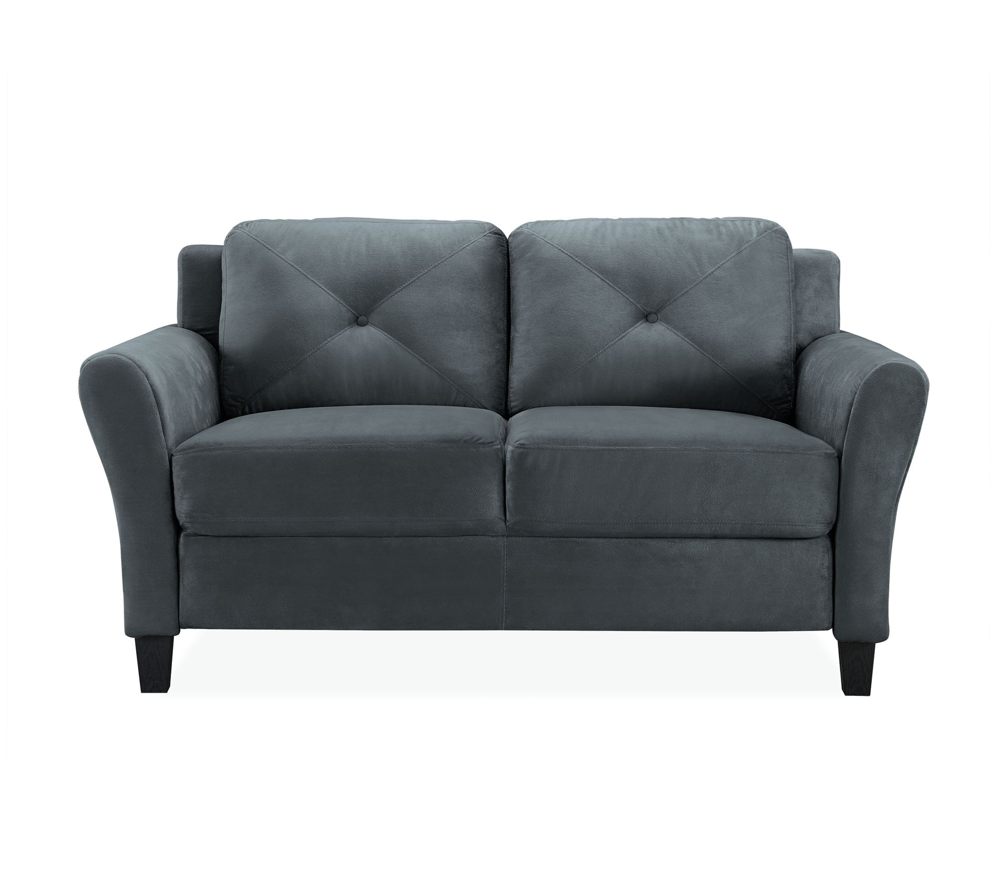 Lukaa Loveseat Upholstered Microfiber Curved Ar ms