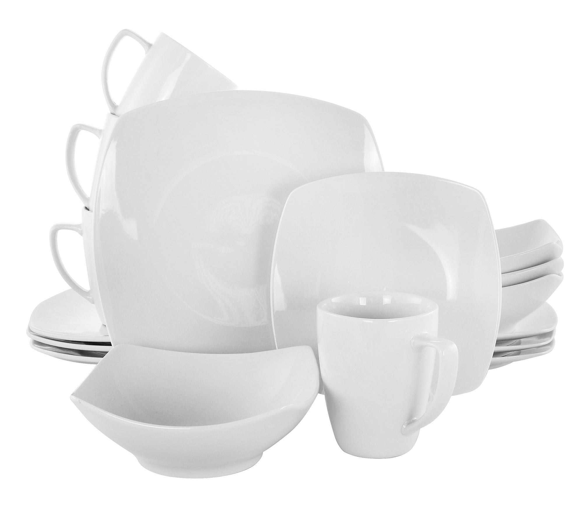 Gibson Zen Buffetware 16-Piece Square Dinnerware Set