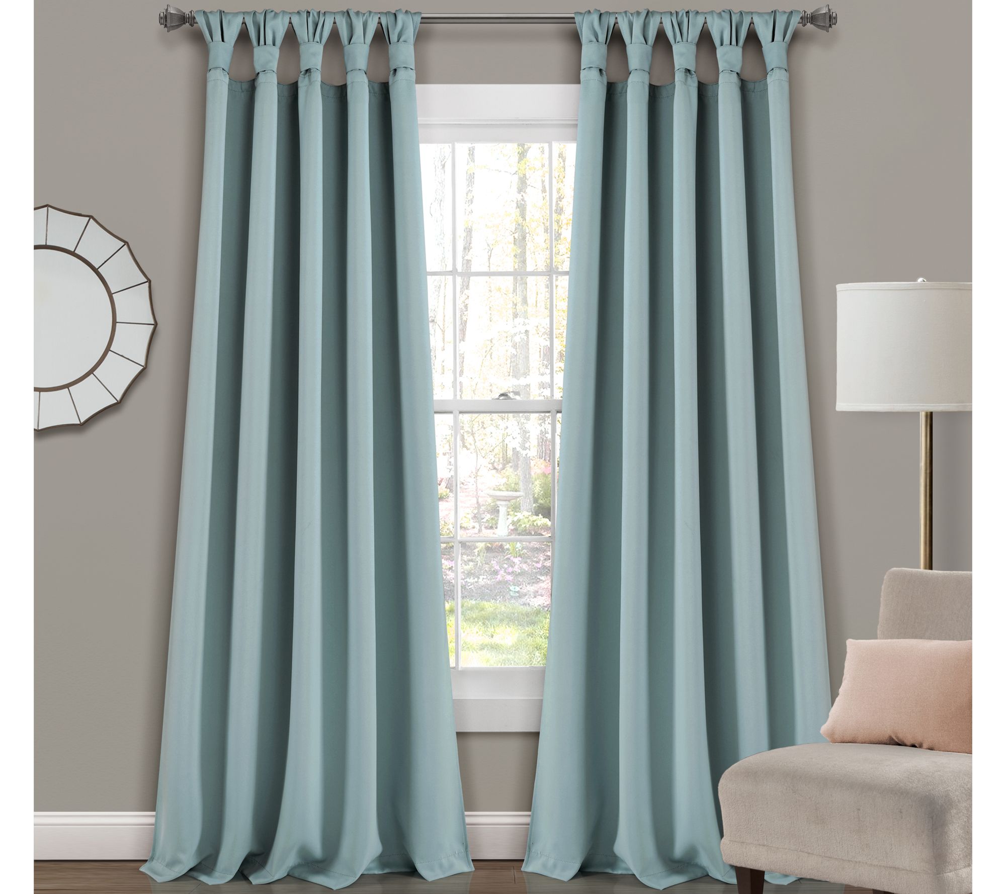 Insulated Knotted Tab Top Blackout 52"x95" Wind ow Panels