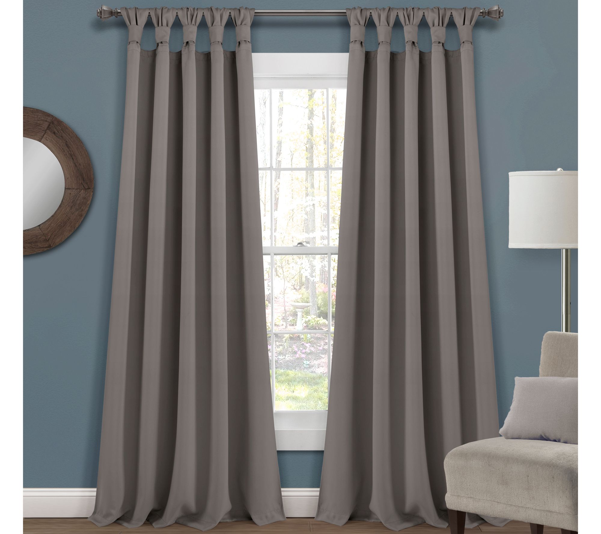 Insulated Knotted Tab Top Blackout 52"x95" Wind ow Panels