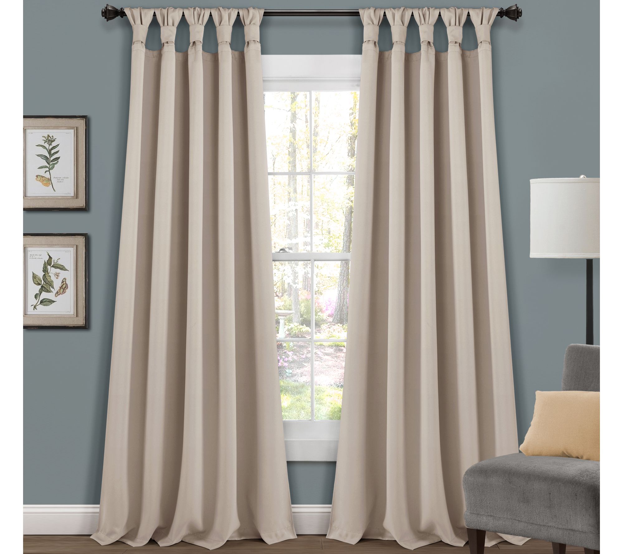 Insulated Knotted Tab Top Blackout 52"x95" Wind ow Panels