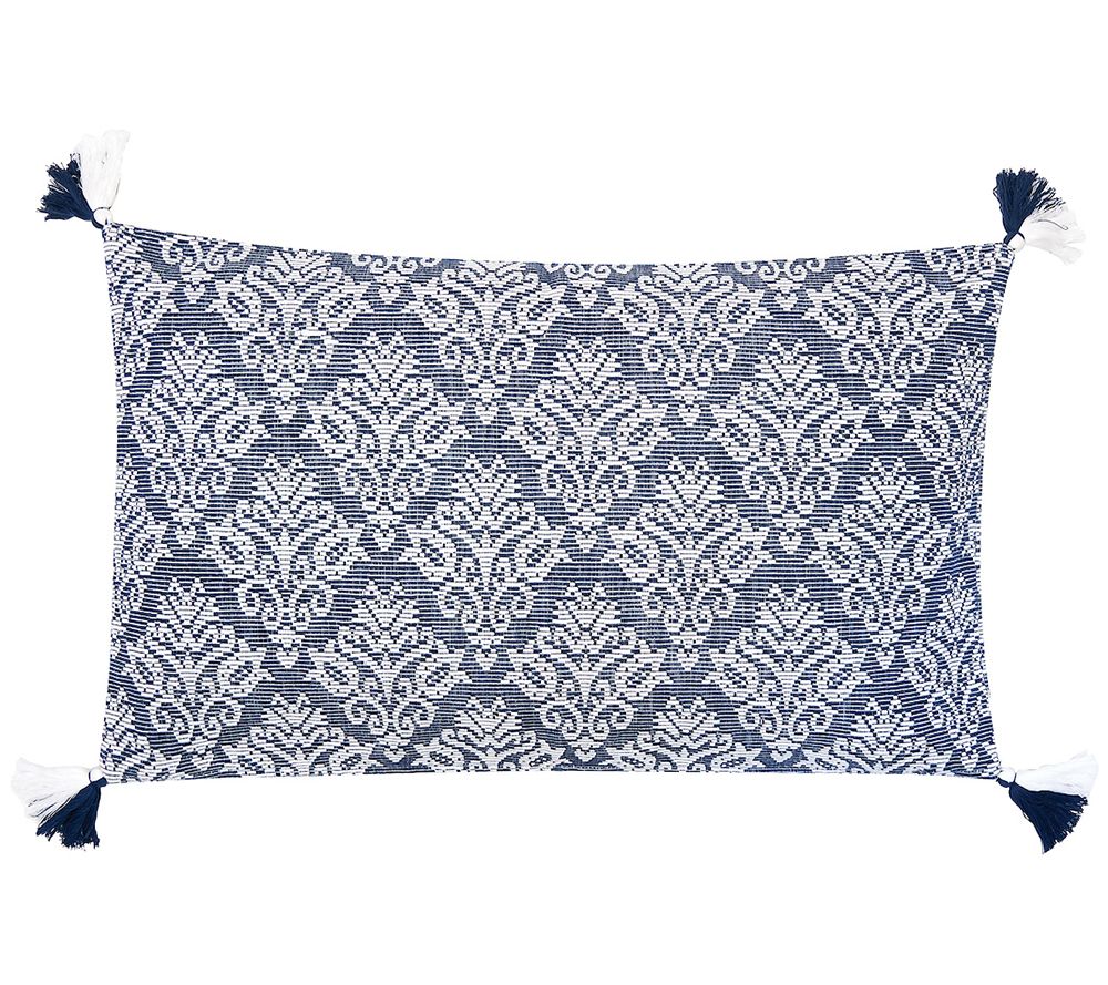 Lottie Indigo Woven Jacquard Pillow
