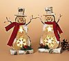 Battery-Operated Lighted Resin Snowman Figurines, Set of 2, 1 of 1