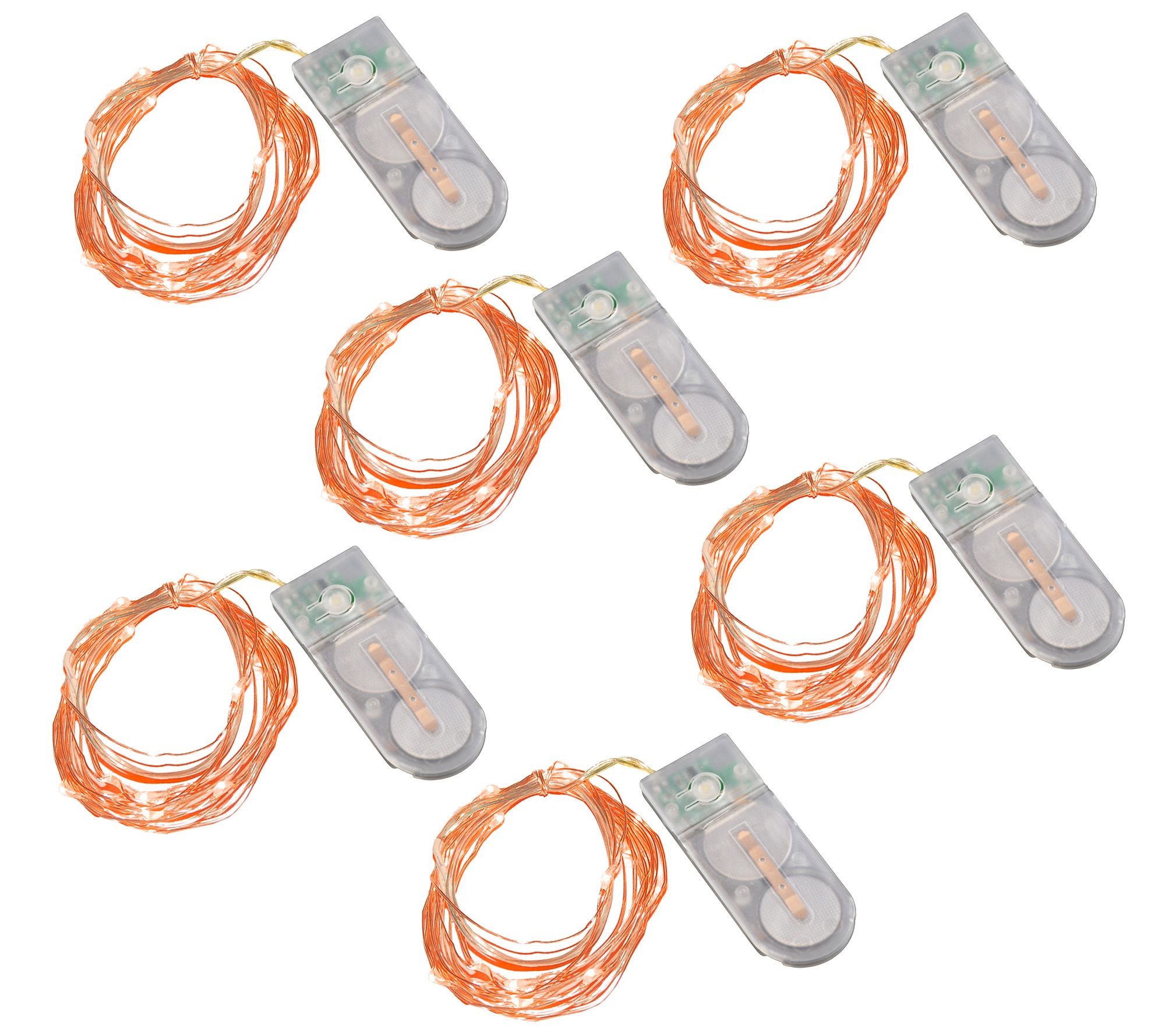 LumaBase Battery Operated LED Fairy String Lights - Set of 6