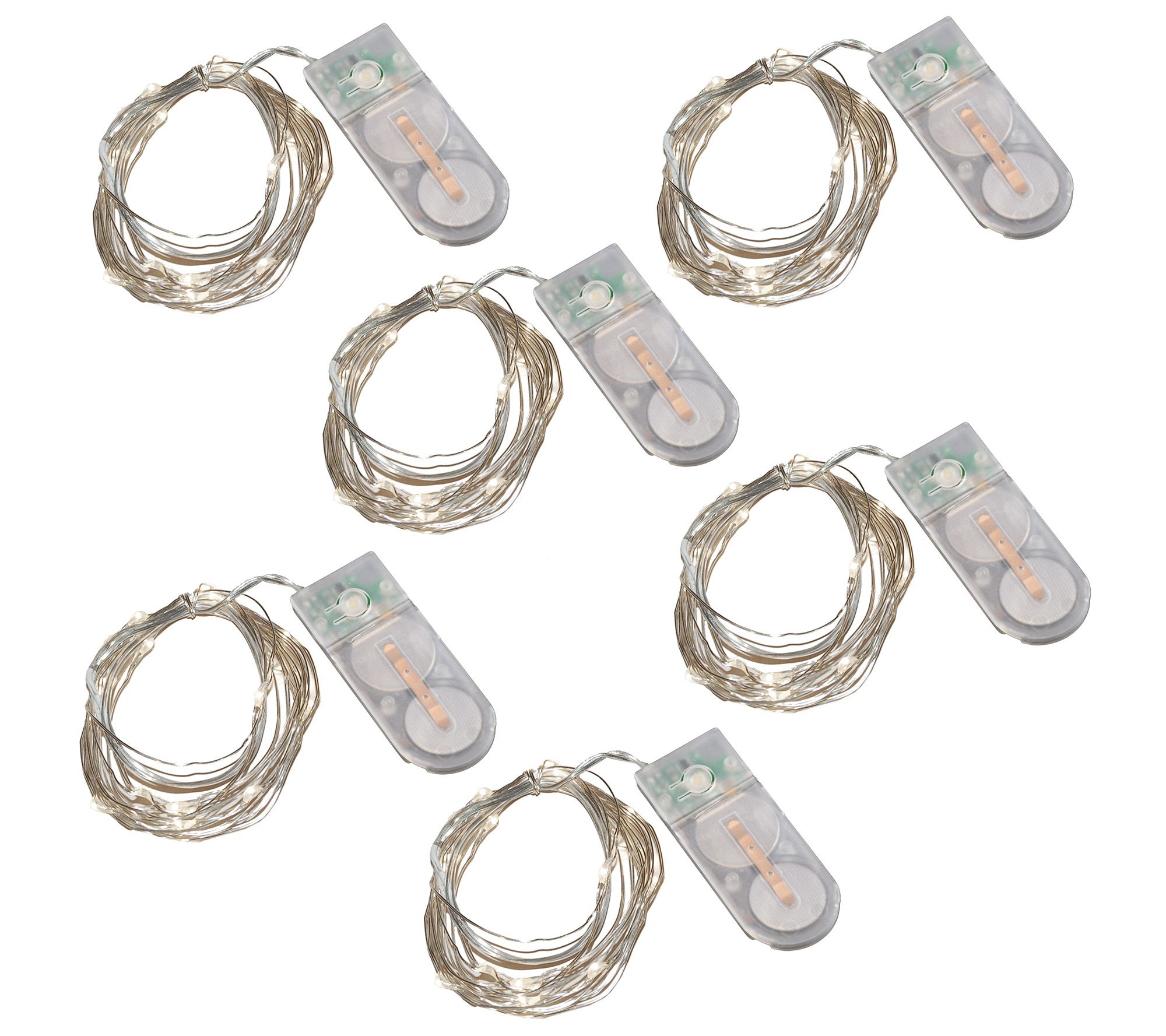 LumaBase Battery Operated LED Fairy String Lights - Set of 6