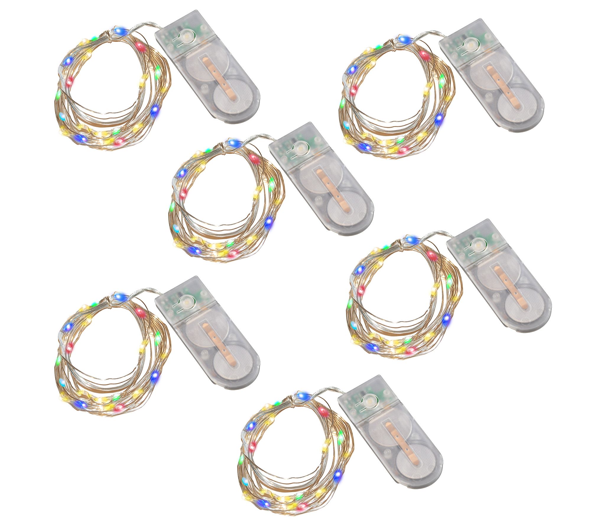 LumaBase Battery Operated LED Fairy String Lights - Set of 6