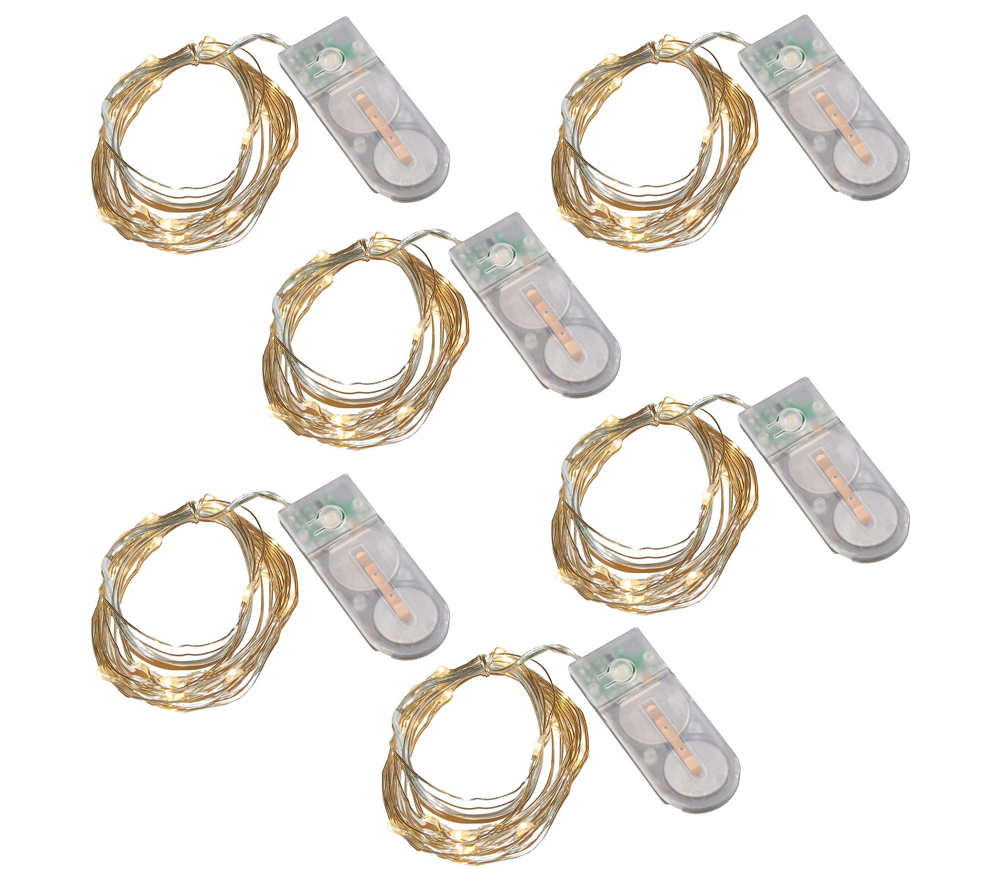 LumaBase Battery Operated LED Fairy String Lights - Set of 6