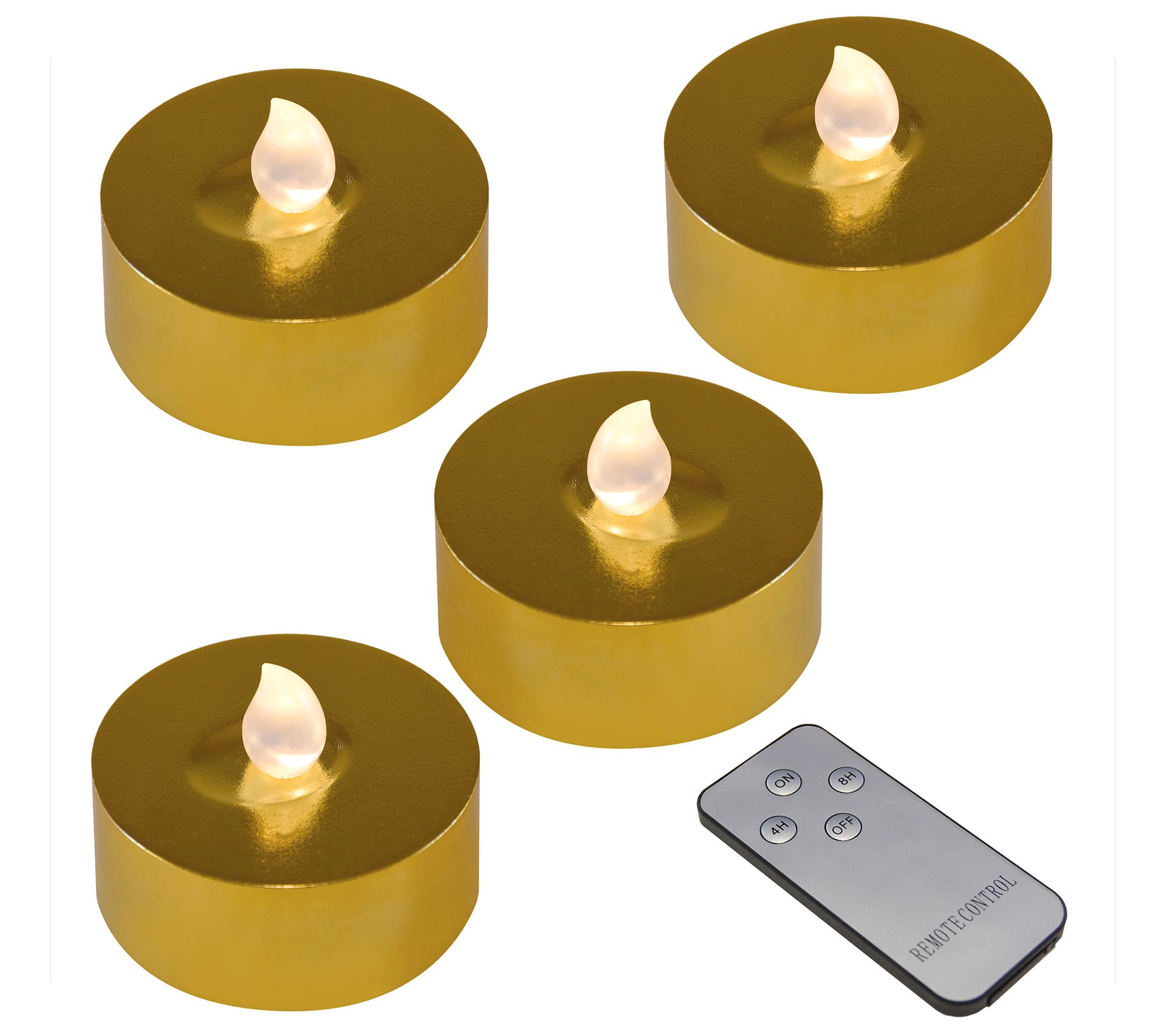 LumaBase Extra Large LED Tea Lights with Remote- Set of 4