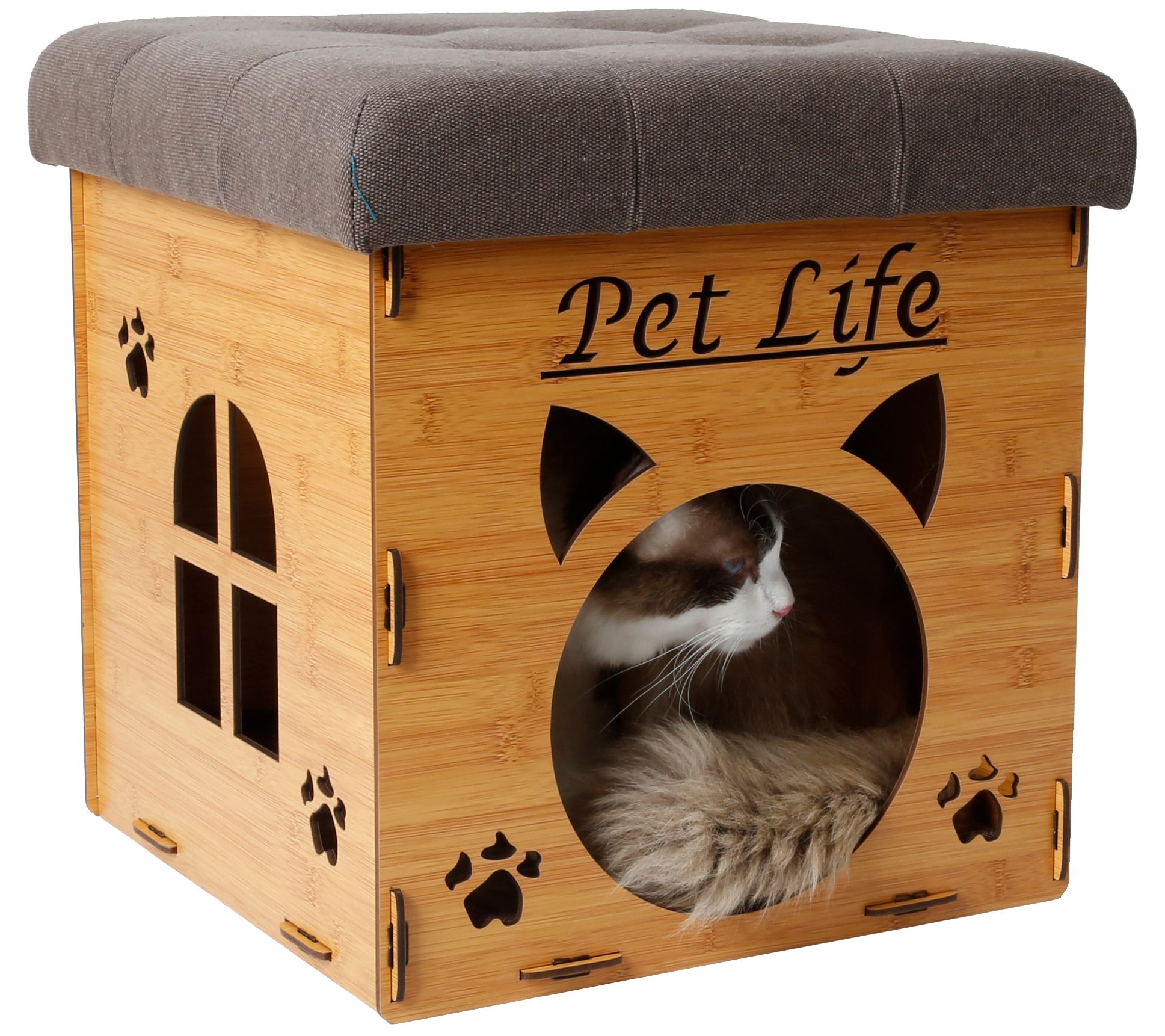 Pet Life Foldaway Collapsible Cat House Furnitu re Bench