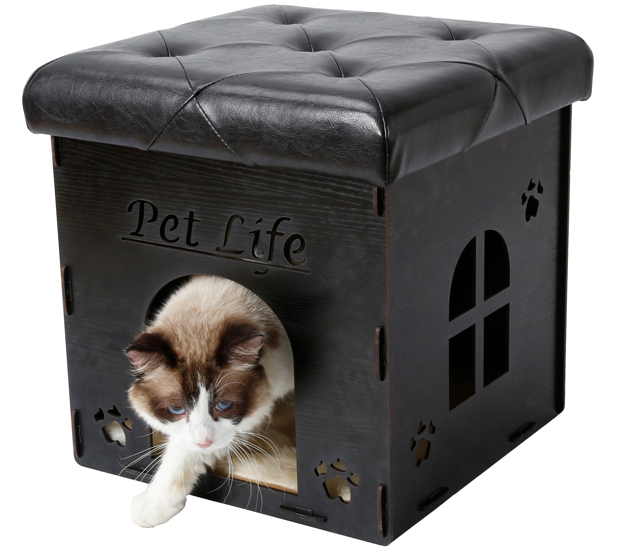 Pet Life Foldaway Collapsible Cat House Furnitu re Bench