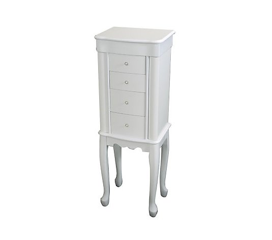 Co Alexis Jewelry Armoire Qvc, White Standing Jewelry Box Mirror