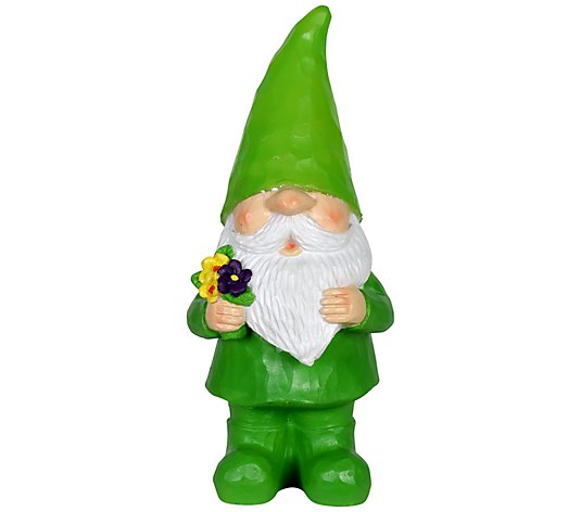 Solar Colorful Woodland Gnome Green by Exhart