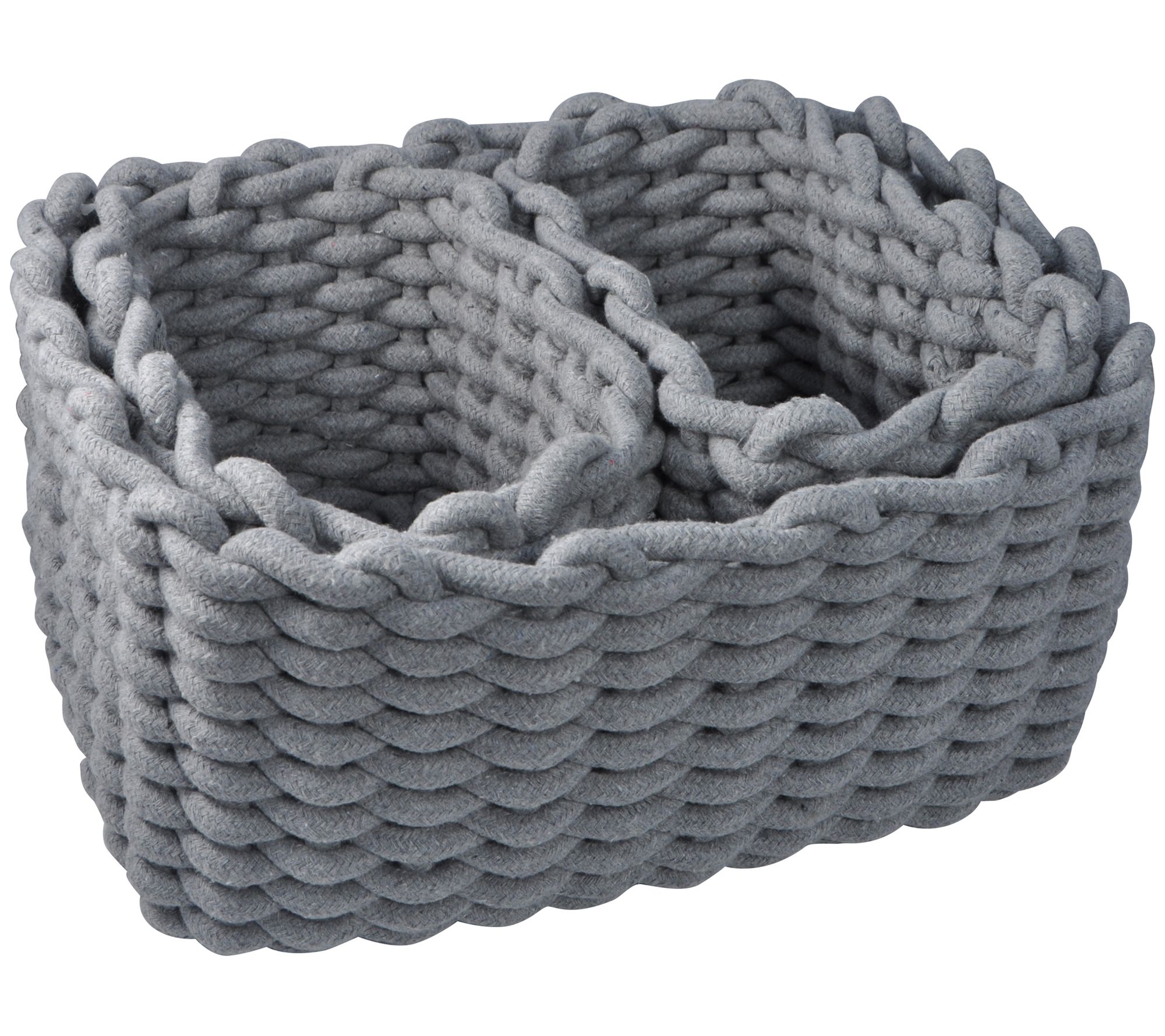 Stor-All 3-Piece Assorted Size Cotton Woven Basket Set - QVC.com