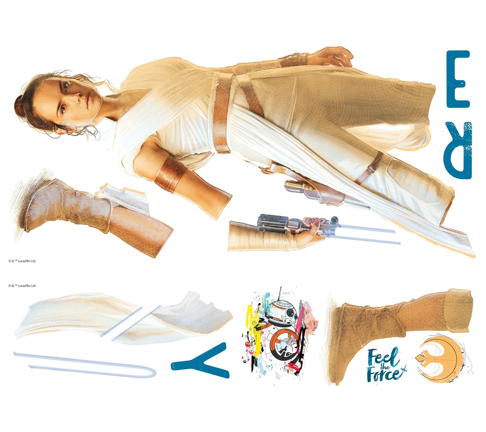 Star Wars Episode IX Rey Peel and Stick Giant Wall Decals