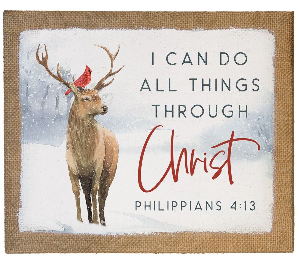 Sincere Surroundings 15" Through Christ Deer. C anvas.