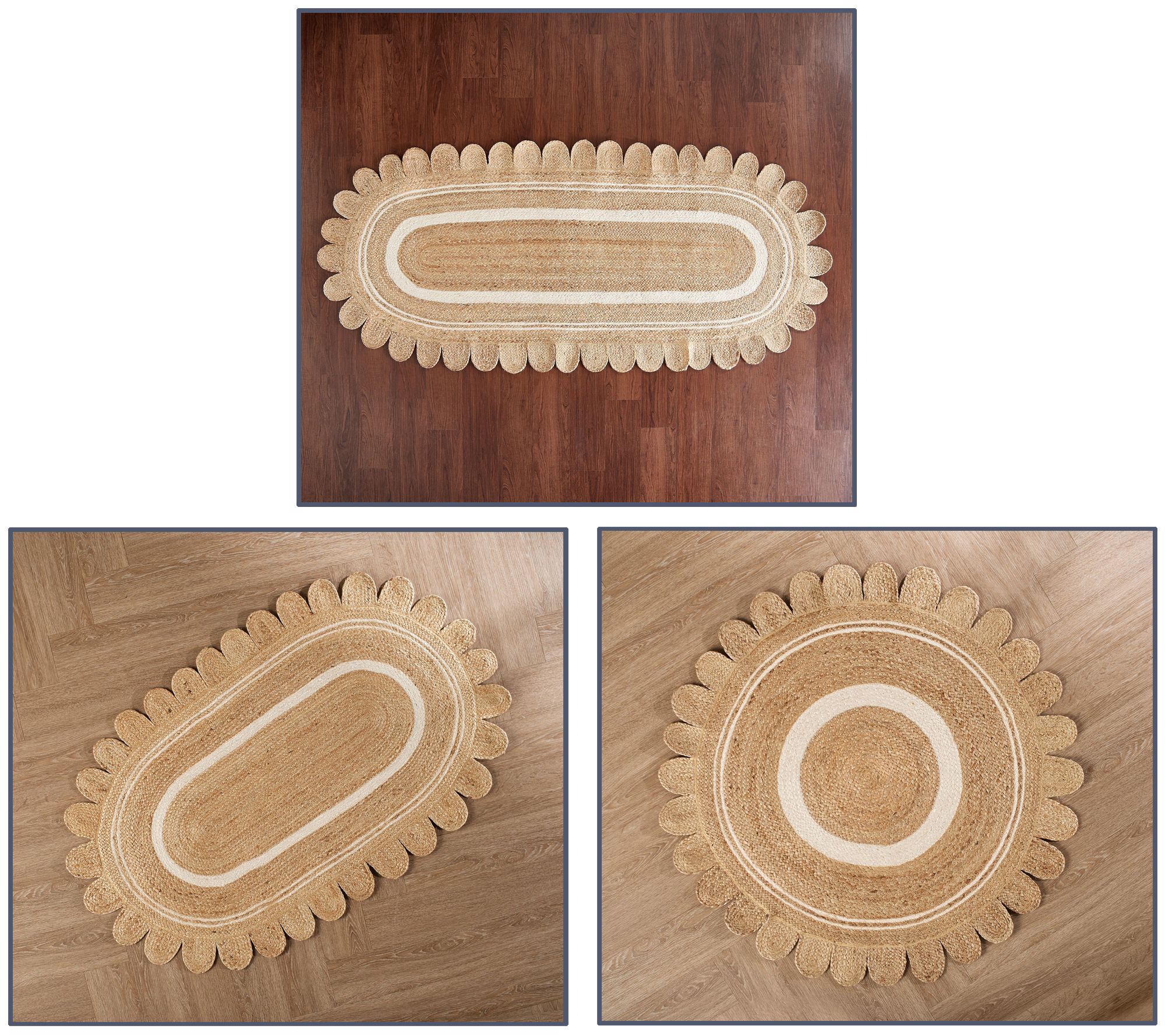 Cozy Cottage by Liz Marie Woven Scalloped Rugs