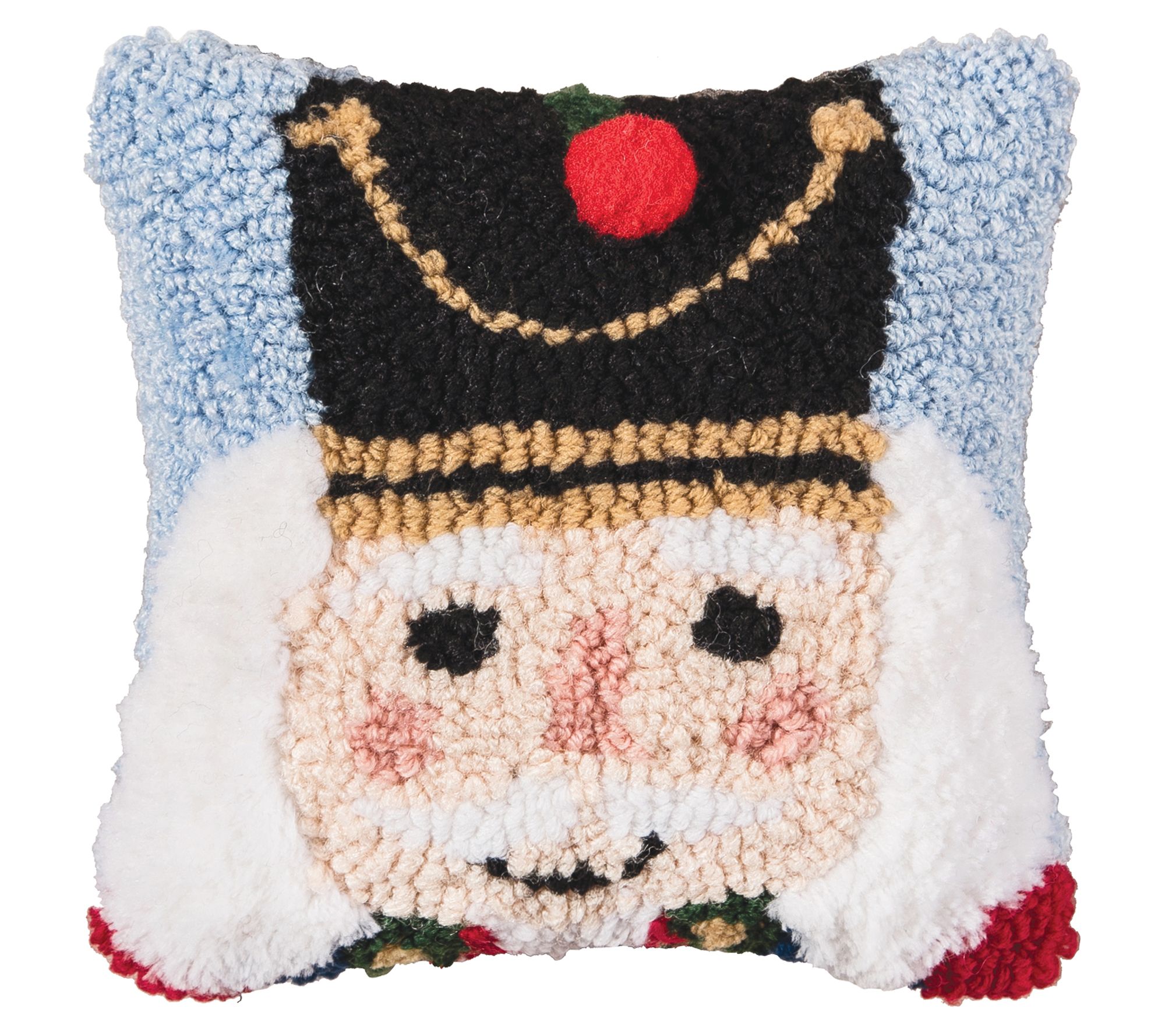 C&F Home 8" x 8" Nutcracker Hooked Petite Holiday Throw Pillow