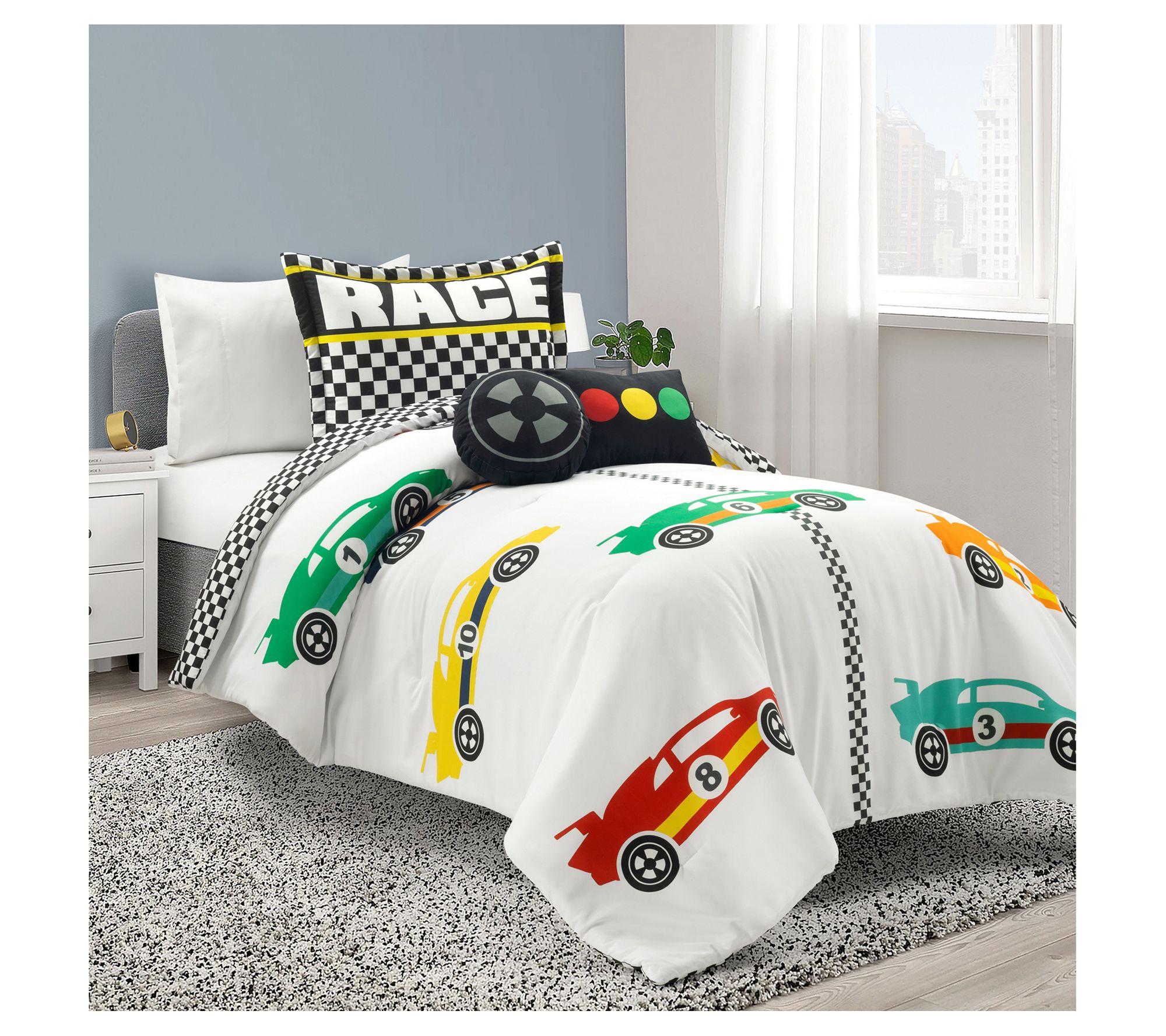Racing Cars Oversized Comforter 4-pc Twin by Lush Decor