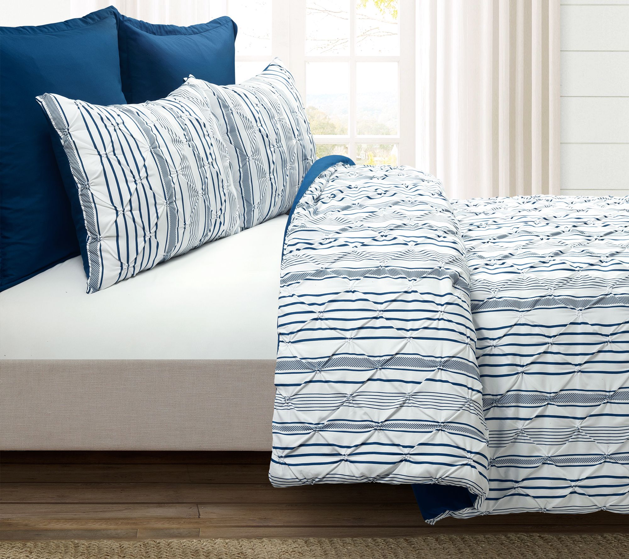 Lush Decor Ravello Pintuck Stripe Comforter 5-Piece Set King