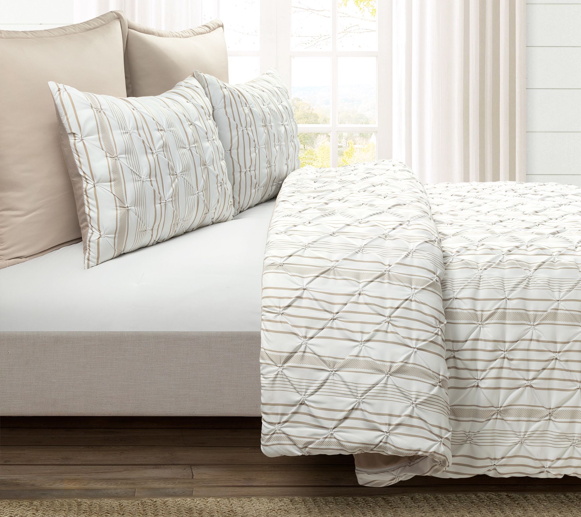 Lush Decor Ravello Pintuck Stripe Comforter 5-Piece Set King