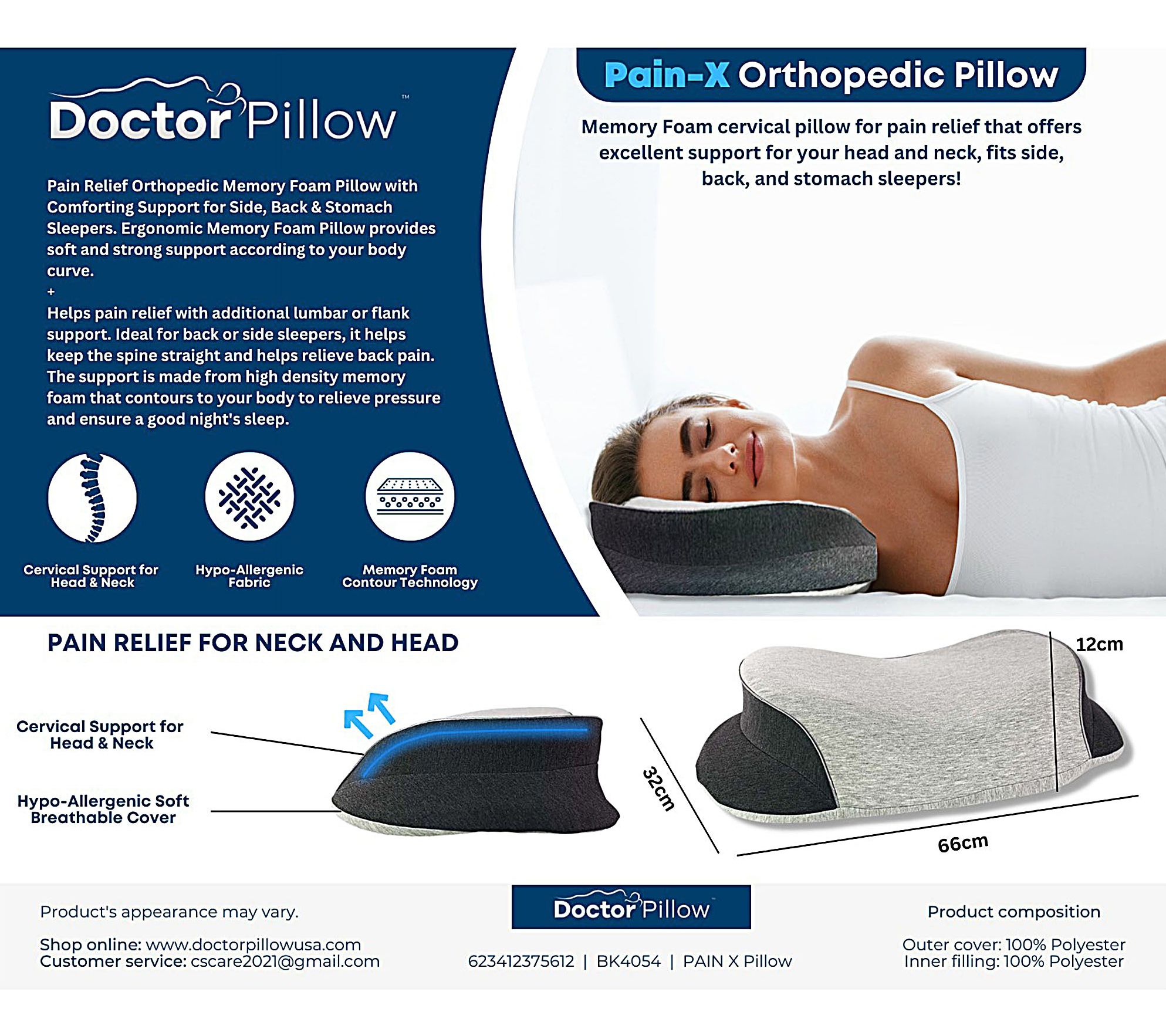 PainX Orthopedic Pillow – Doctor Pillow