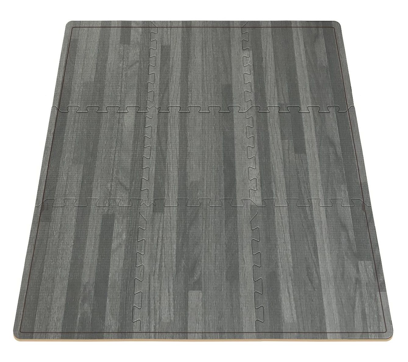 Sorbus Wood Grain Floor Foam Mats - 16-Piece