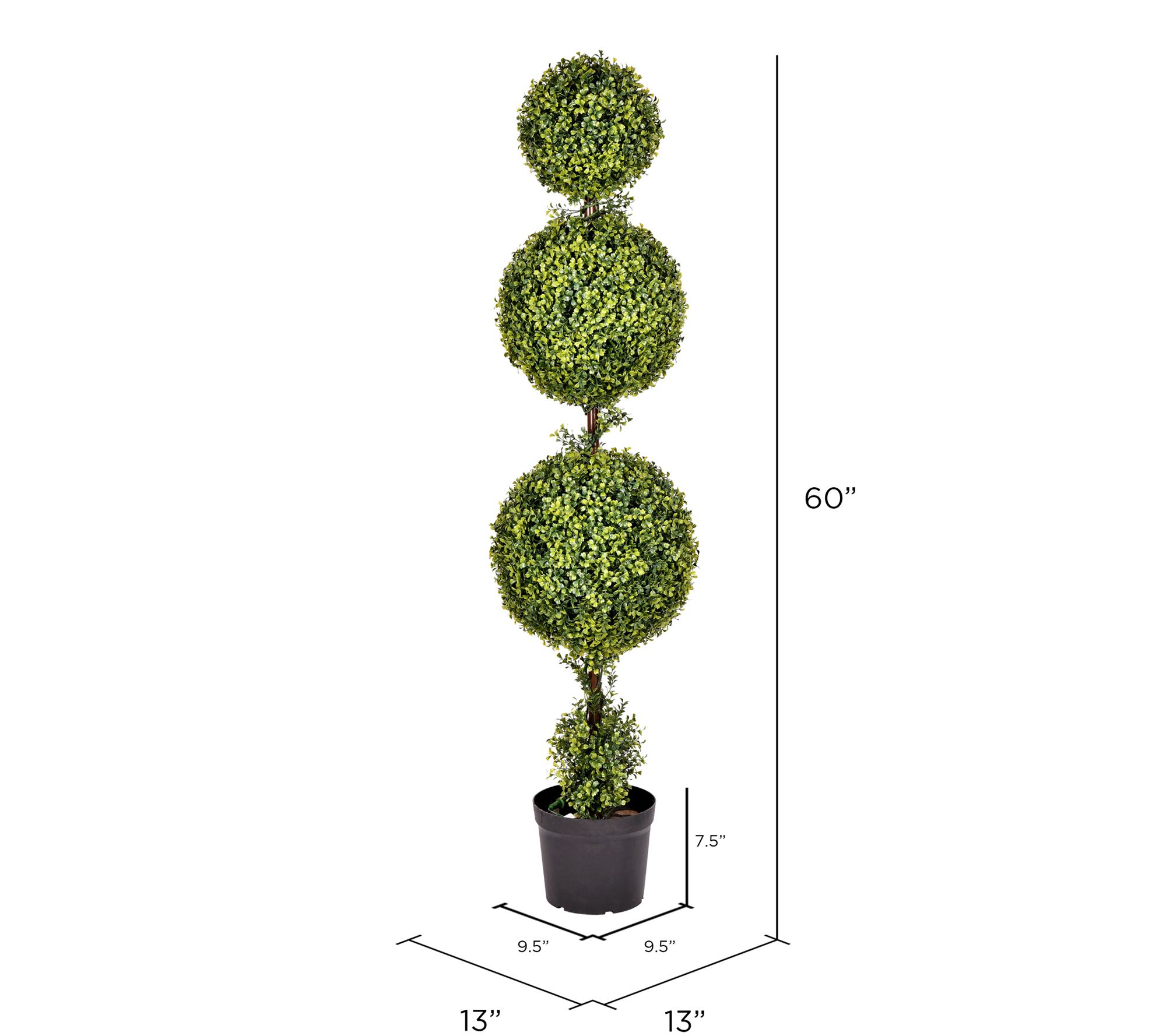 Vickerman 5' Artificial Triple Ball Green Boxwood Topiary - QVC.com