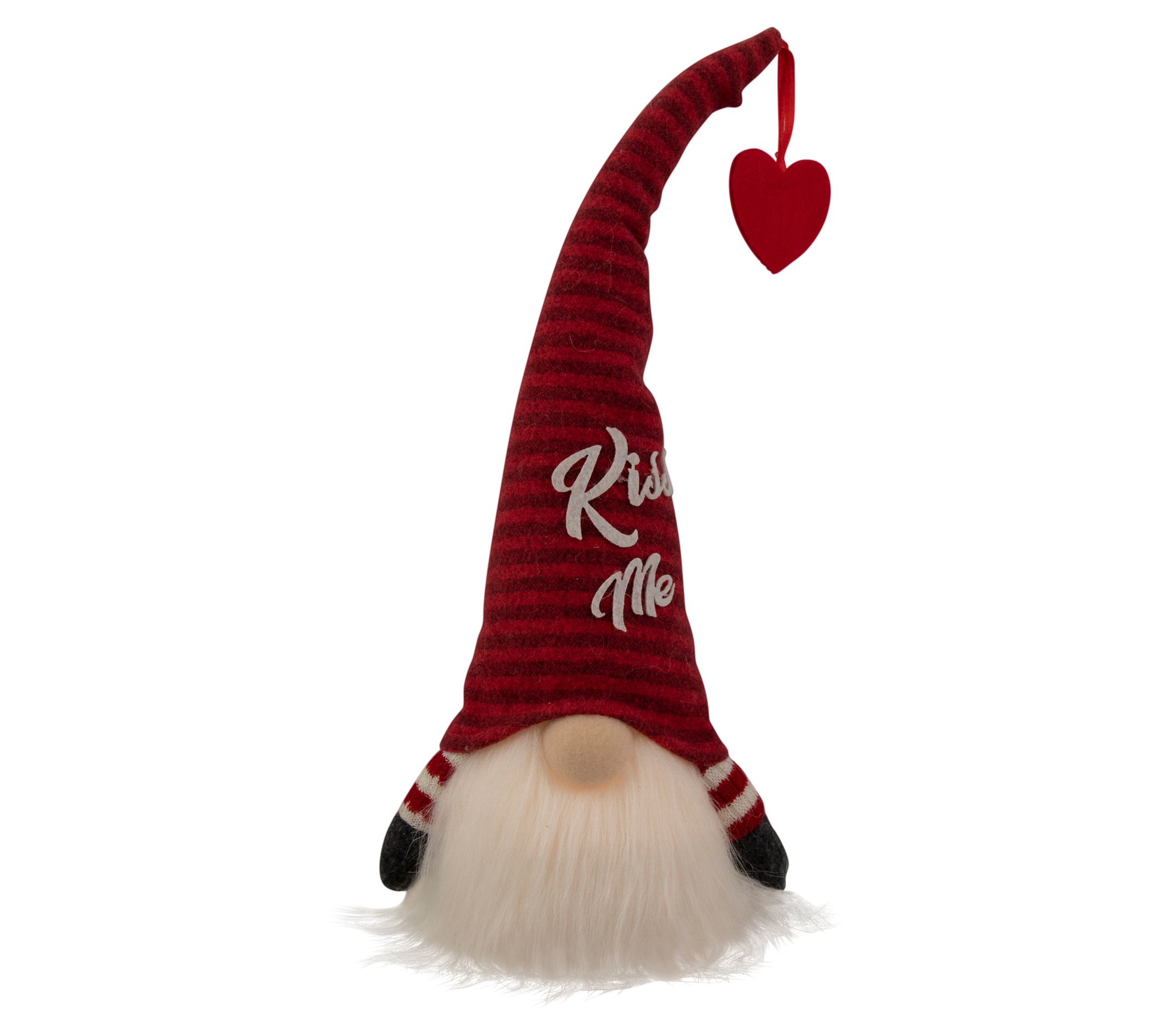 Northlight Lighted Red Striped 'Kiss Me' Valent ine's Day Gnom