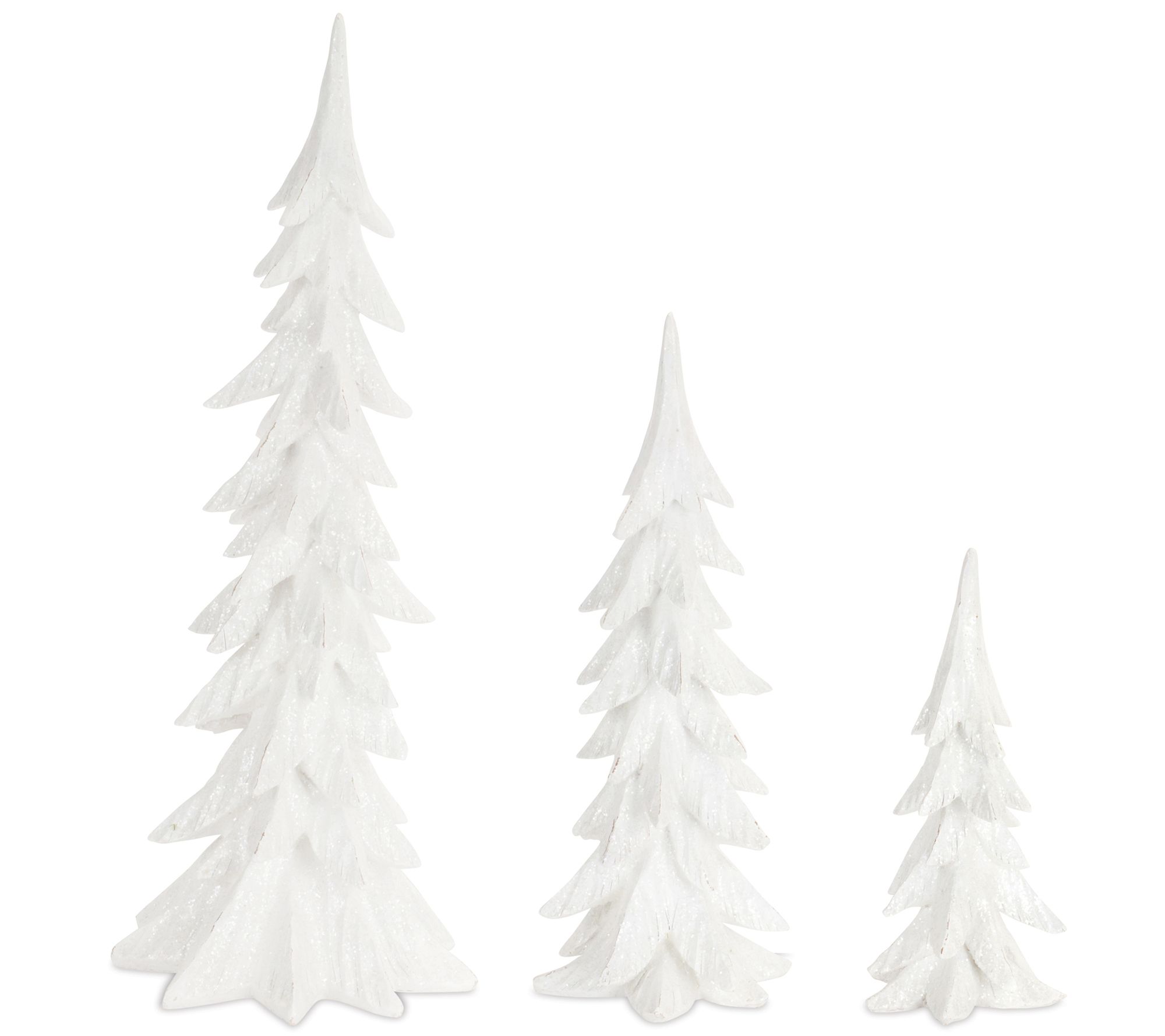 Melrose White Shimmer Tabletop Holiday Tree (Se t of 3)