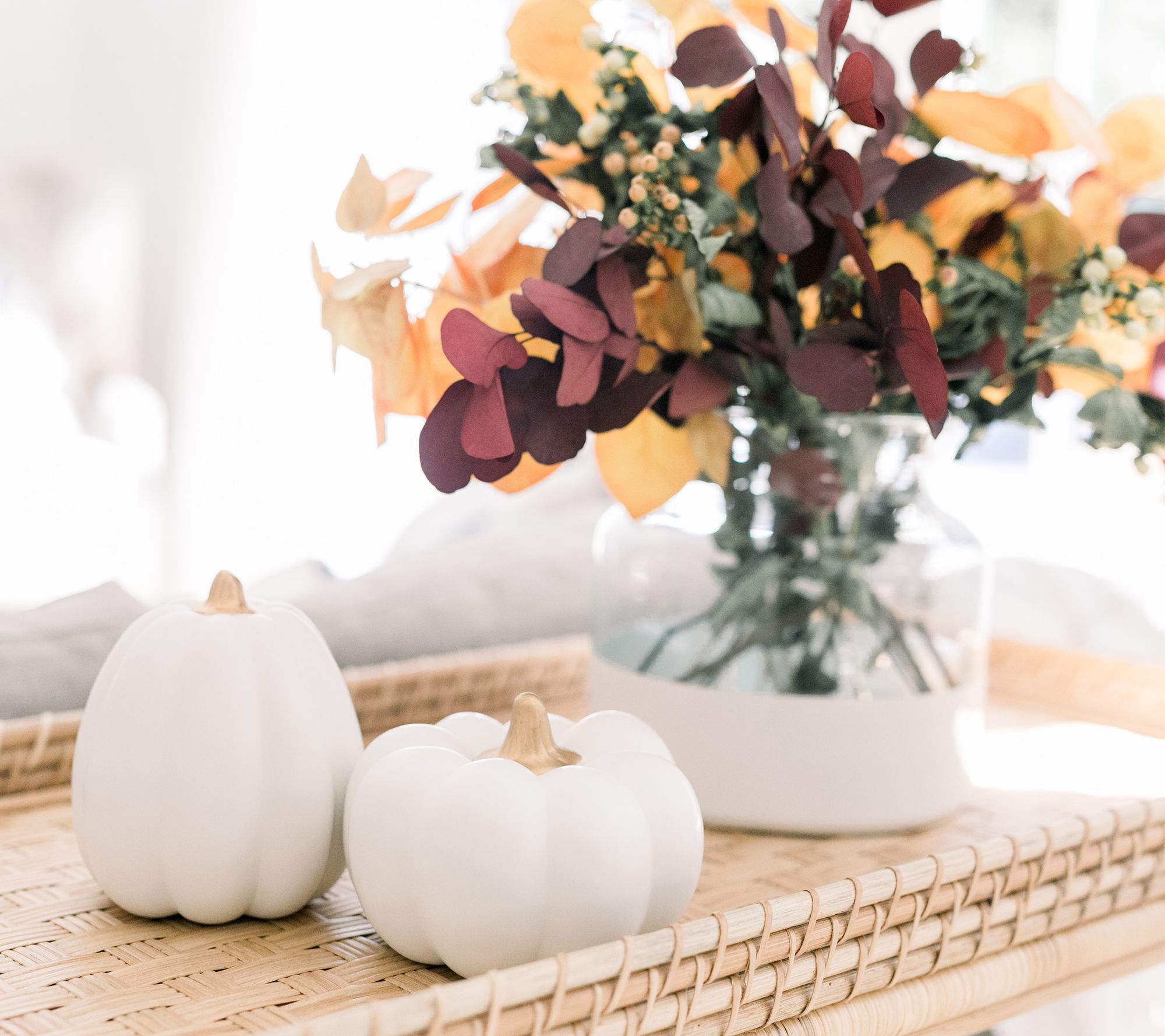 As Is Set of 2 Ceramic Pumpkins by Lauren McBride 