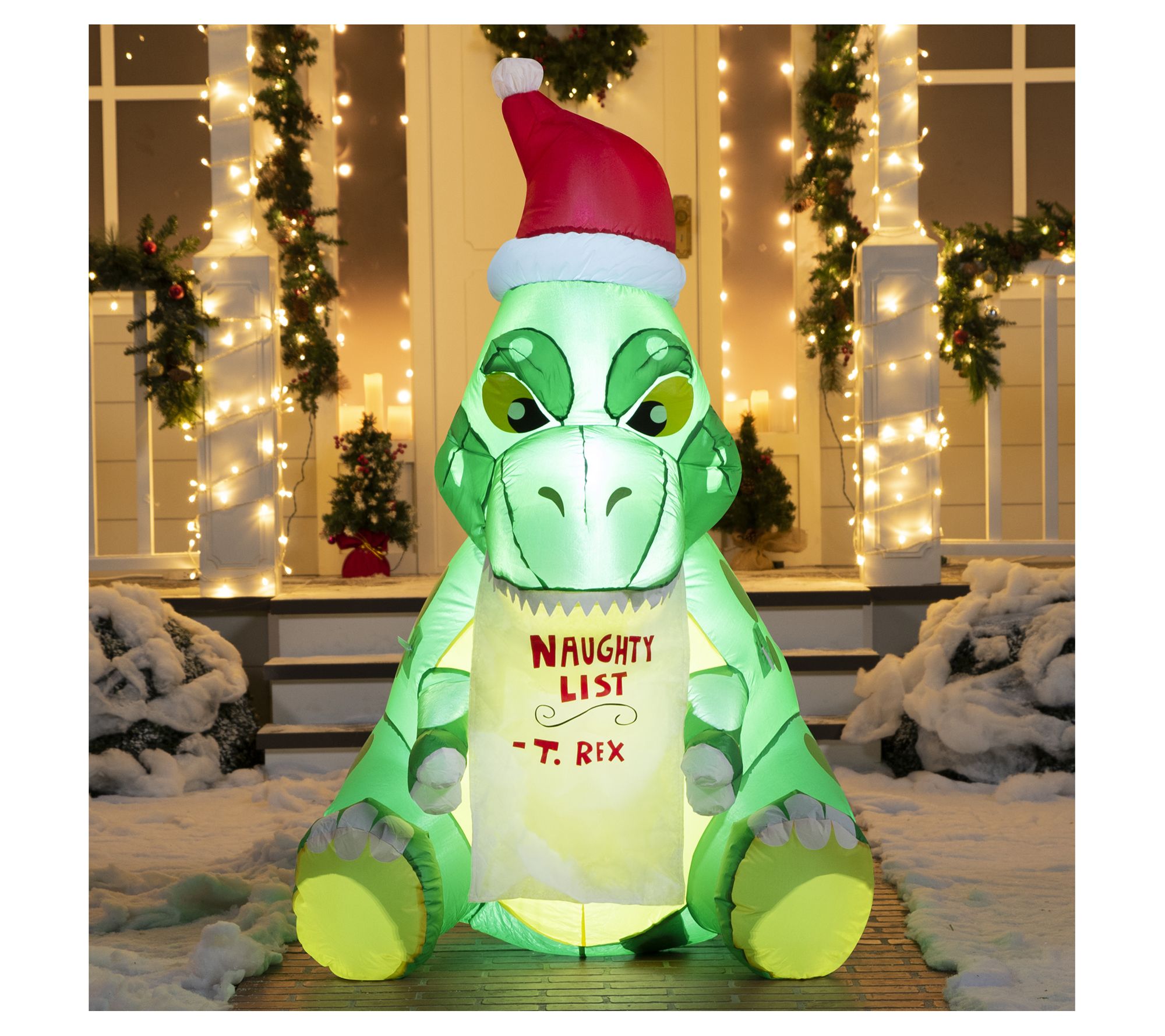 Joiedomi 5 Ft Dinosaur W Naughty List Inflatable 