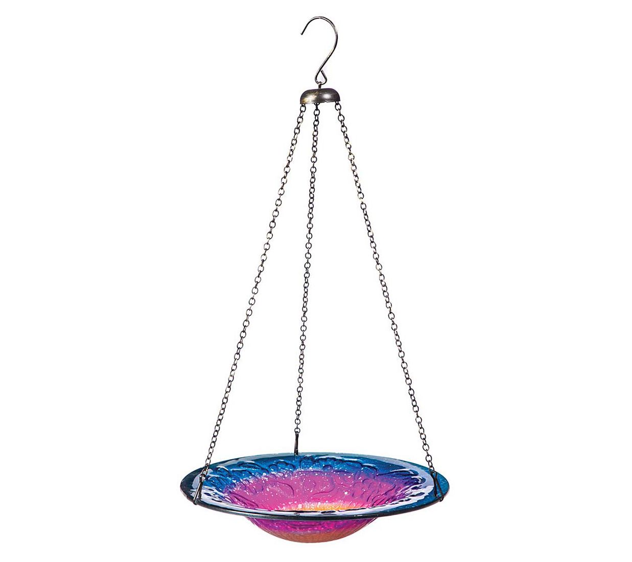 Evergreen Hanging Sunrise Glass Birdbath