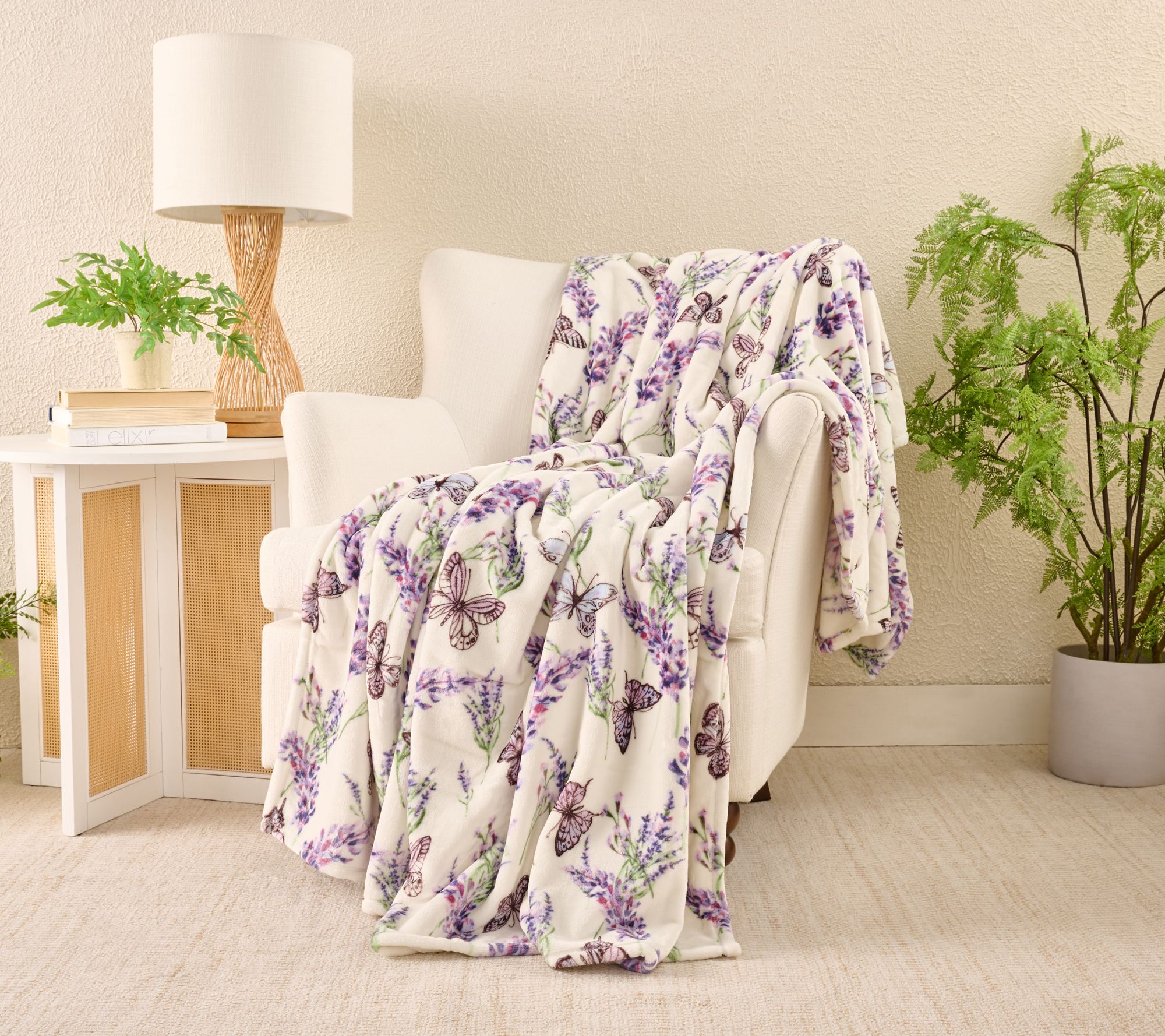 Berkshire 60x80 Velvetsoft Floral Throw in Gift Box - QVC.com