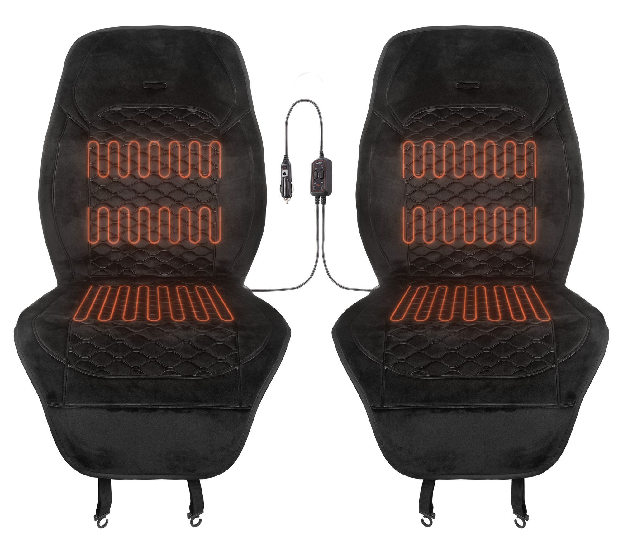 Stalwart 2 Heated Seat Covers for Cars Universal 12V