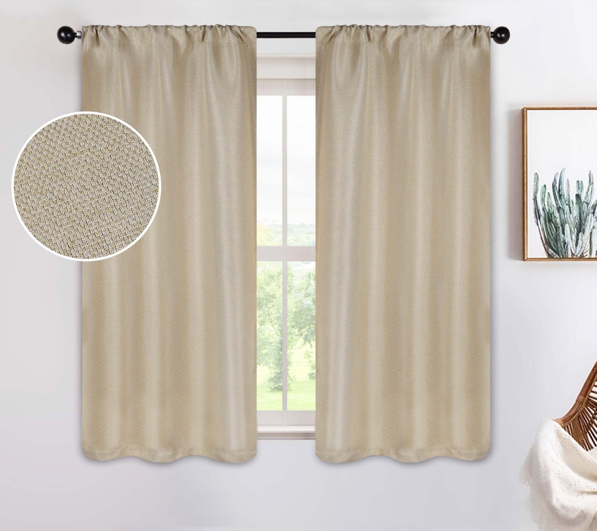 Superior Jaxon Textured Blackout Curtain S/2 Panels, 26X63