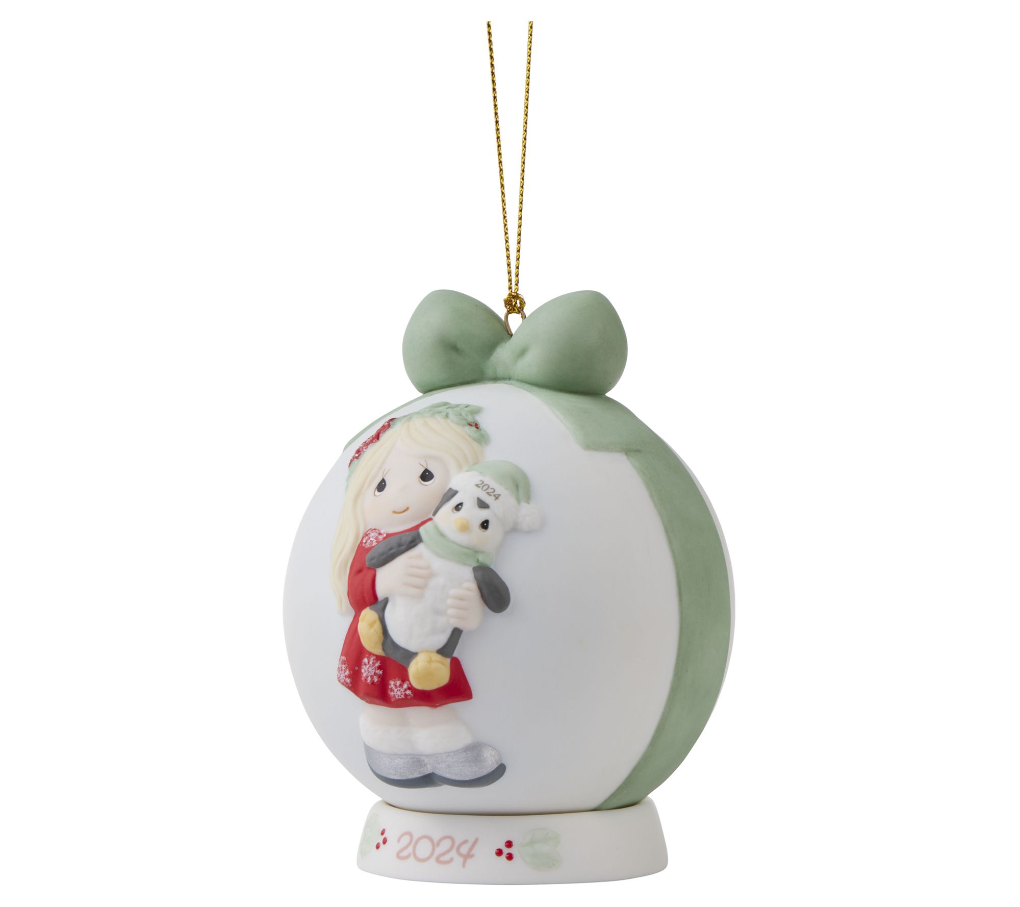Precious Moments Merry Little Christmas Girl Ball Ornament - QVC.com