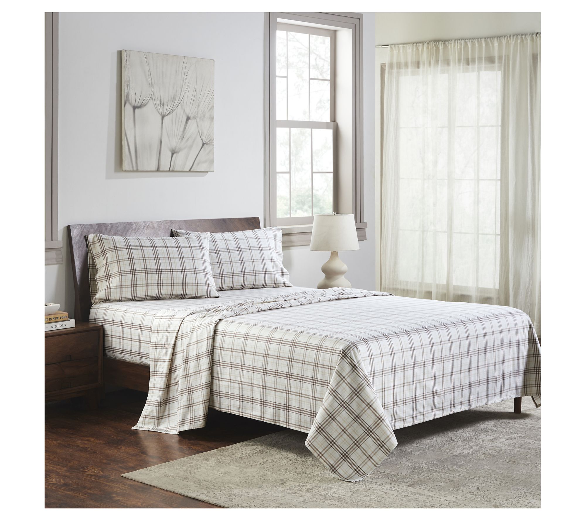 Superior Plaid Flannel Cotton Deep Pocket Sheet Set, Twin XL