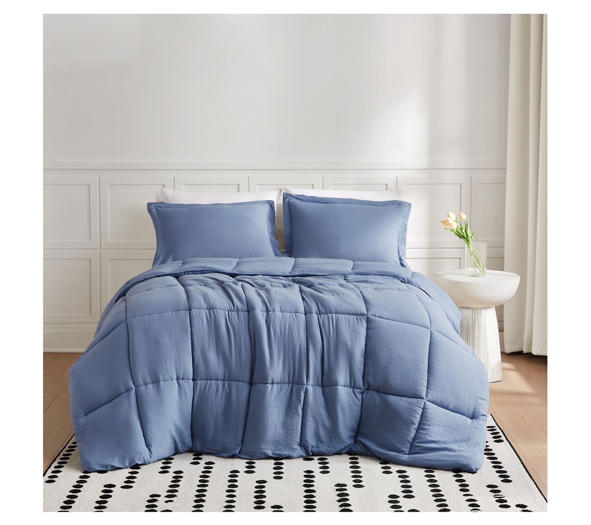 Truly Soft Garment Wash Solid Full/Queen 3-Piece Comforter Set