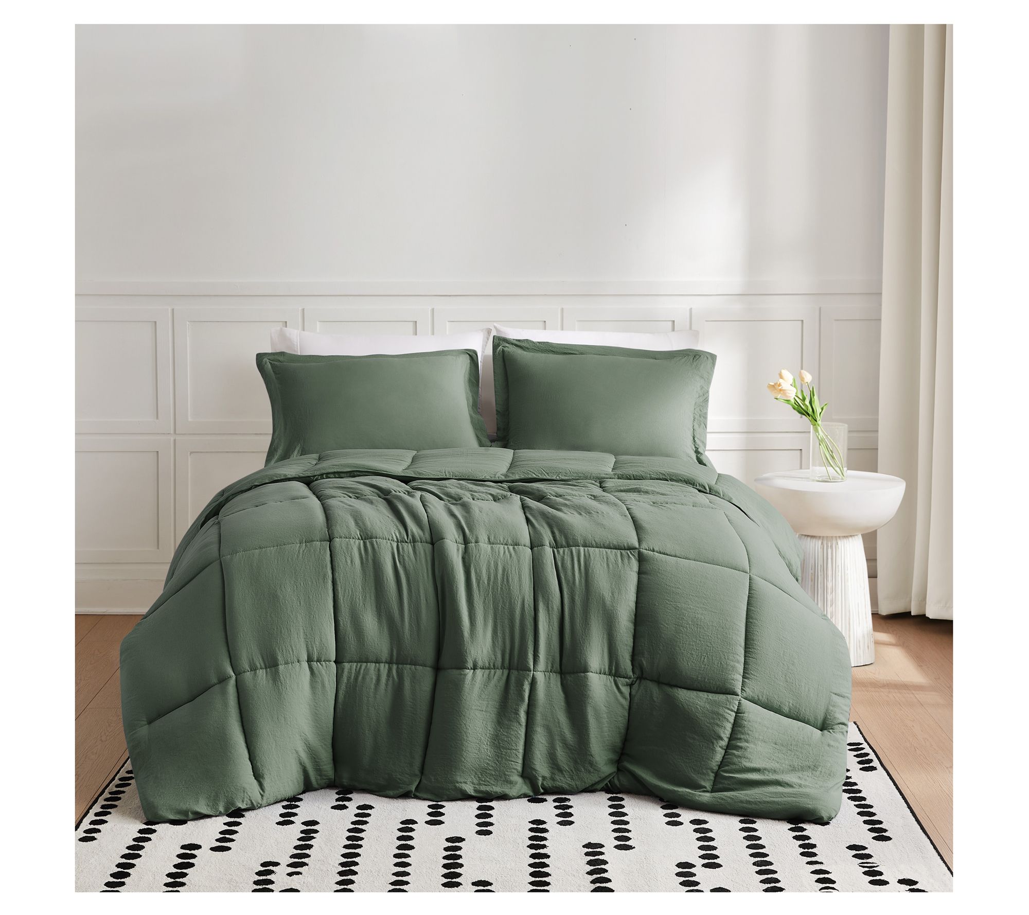 Truly Soft Garment Wash Solid Full/Queen 3-Piece Comforter Set