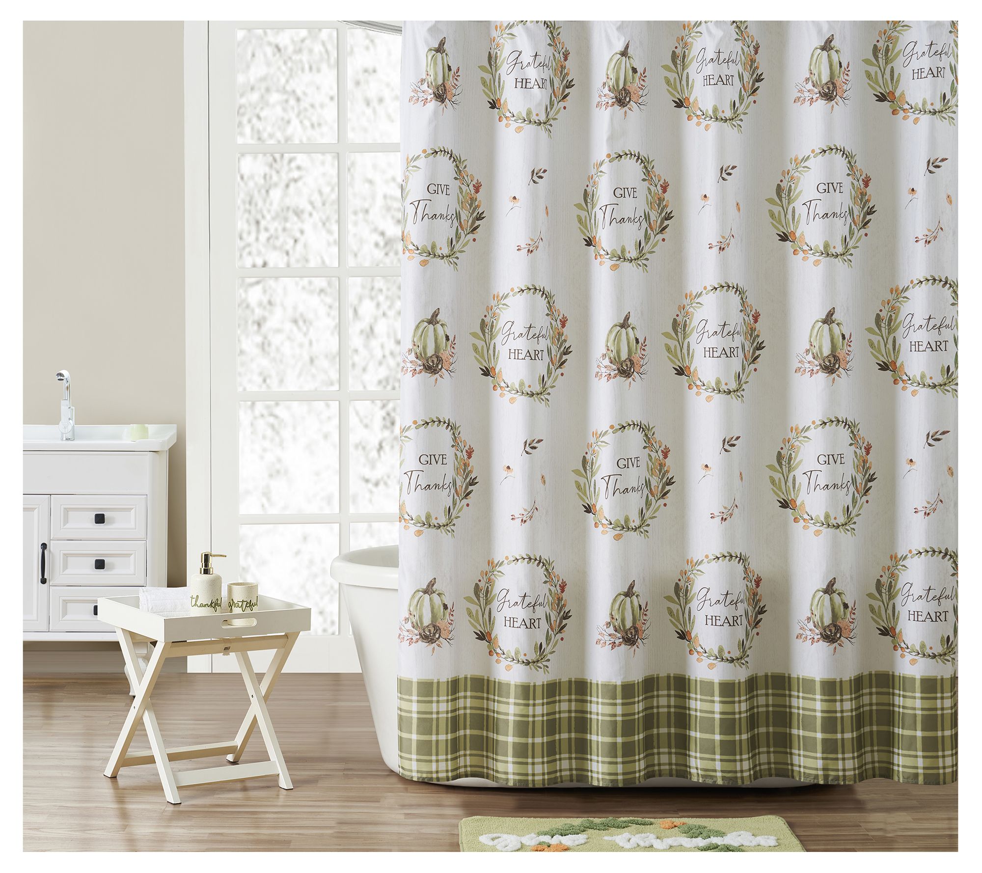 VCNY Home Autumn Leaves 16-pc Words Shower Curtain Bath Set