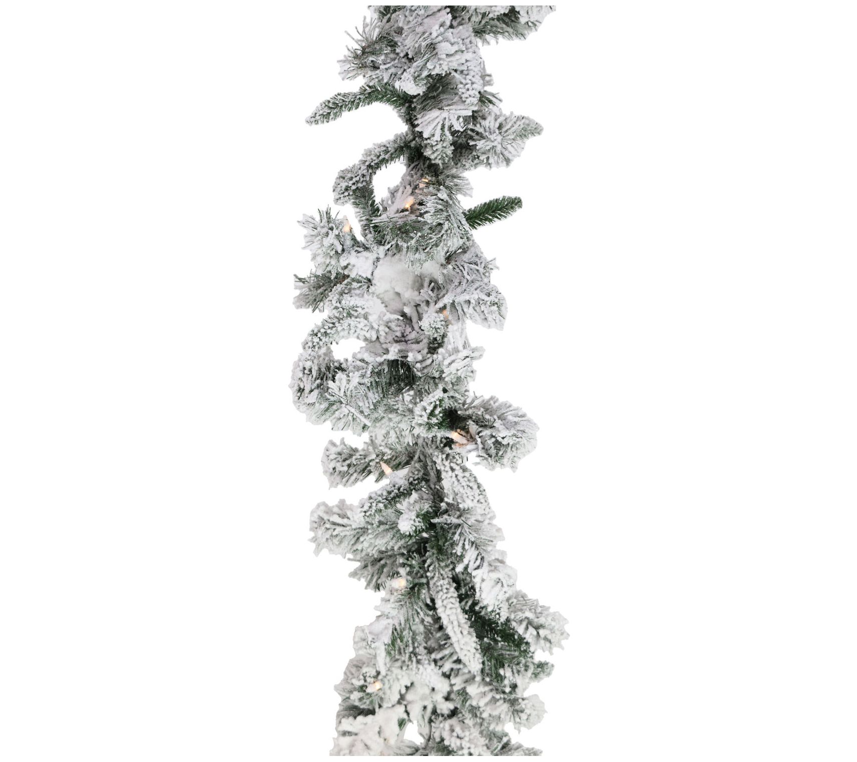 Christmas Time 9-Ft. White Pine Snowy Garland with Warm White