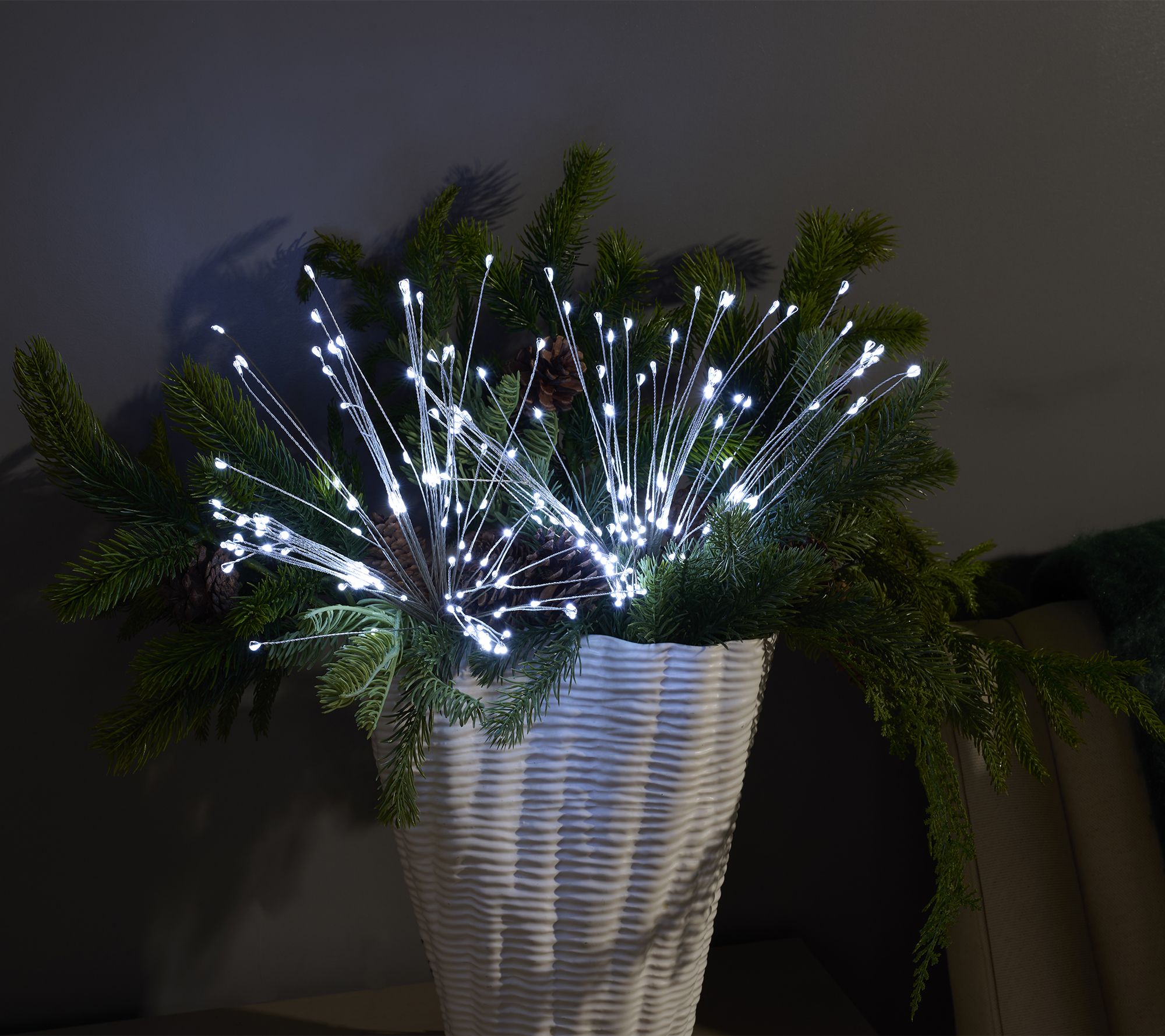 "As Is" Bethlehem Lights (2) Star Burst w/ Remote - Silver Wire