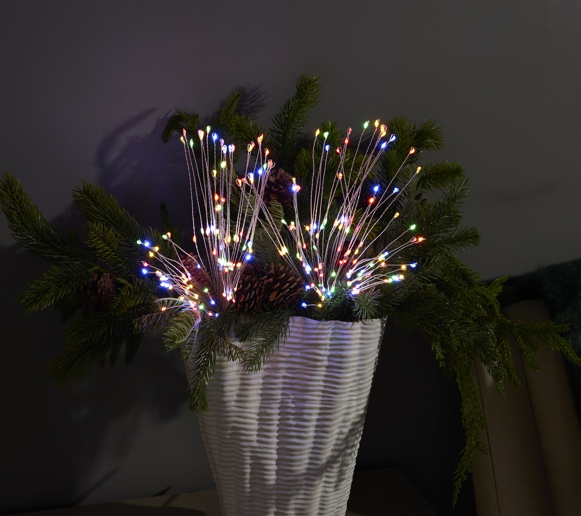 "As Is" Bethlehem Lights (2) Star Burst w/ Remote - Silver Wire