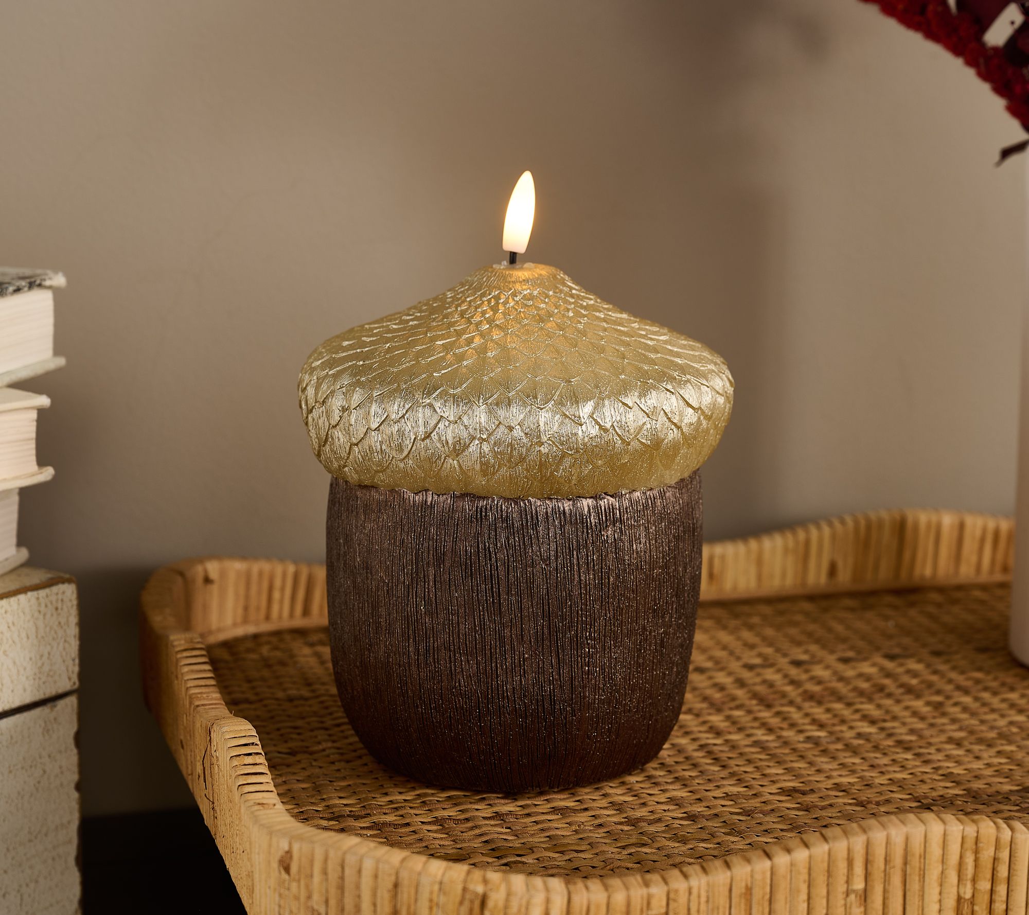 6" Metallic Acorn Flameless Candle by Kim Gravel