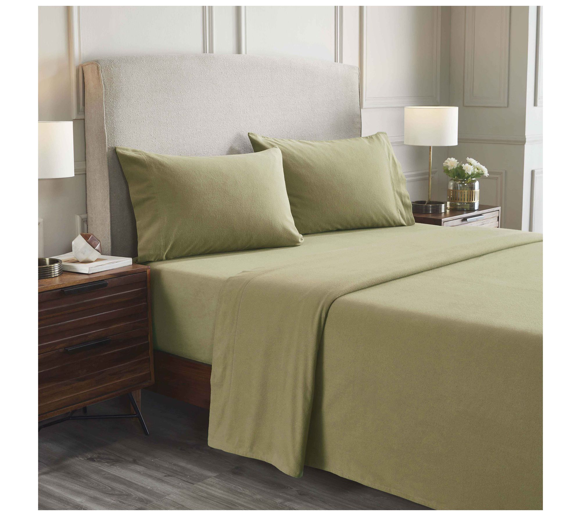 Superior Rome Flannel Solid Sheet Set, Twin/XL